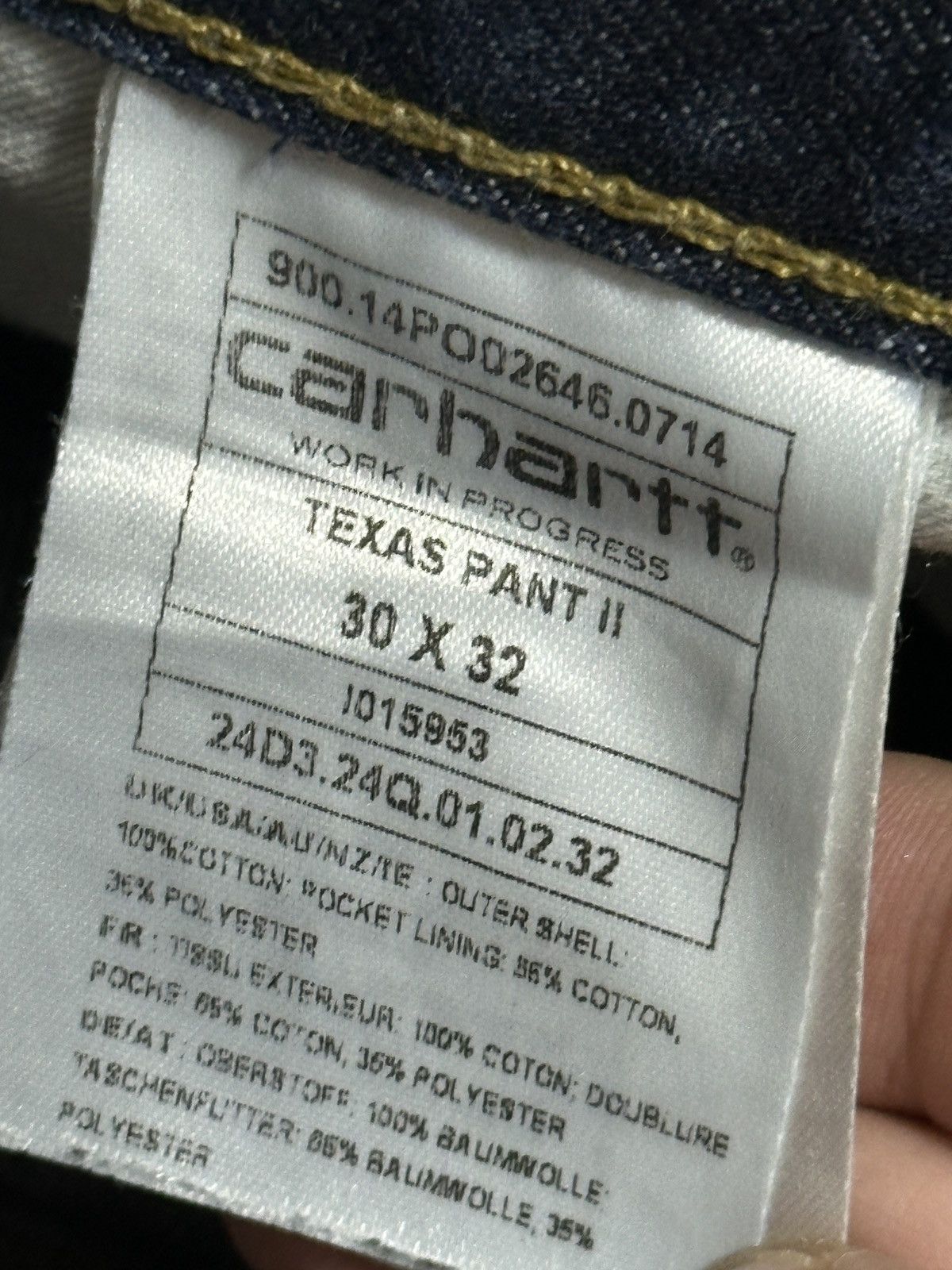 Carhartt × Vintage Carhartt Texas Wash Denim Blue Pants Jeans Size 30x32 Size US 30 / EU 46 - 3 Thumbnail