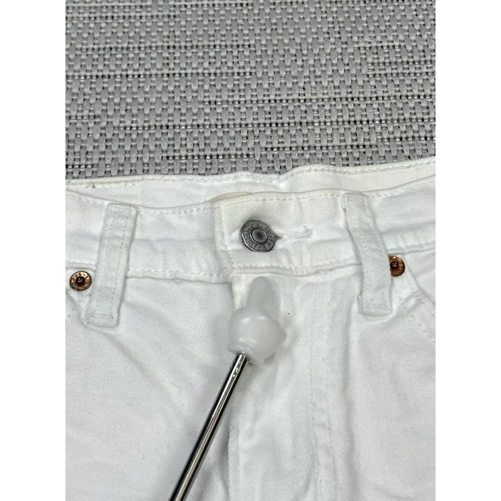 Levi's Levi'S Shorts Womens 25 White Denim Mid Rise Cut Offs Size 42" / US 20 - 2 Thumbnail