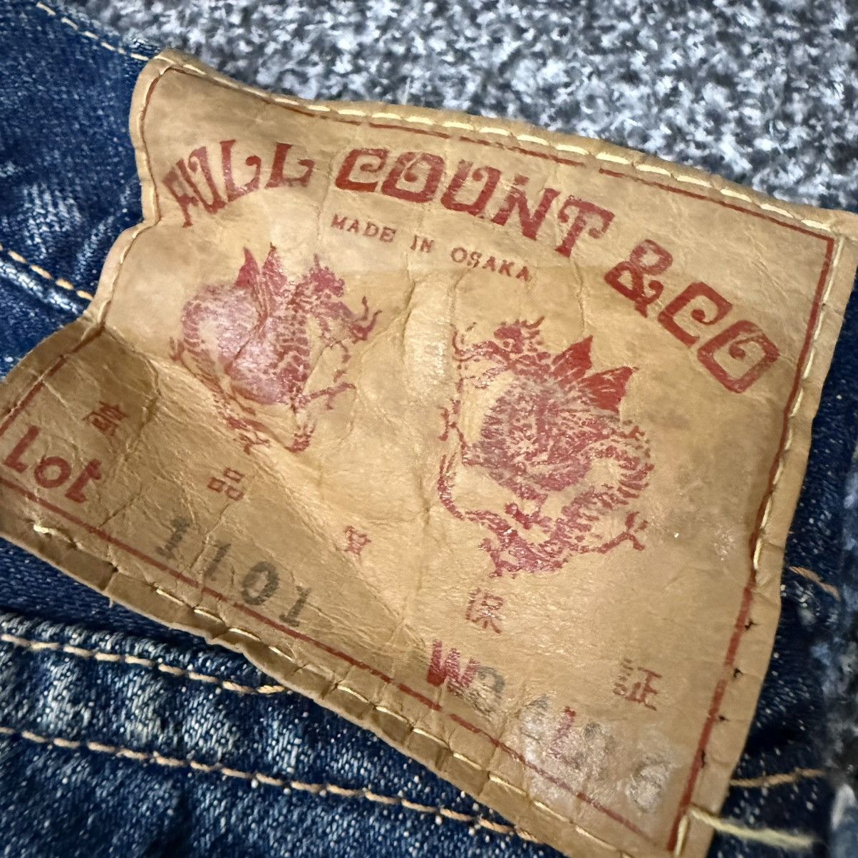 Full Count & Co. Vintage Selvedge Ripped 1101 W34 Full Count Denim Wideleg Size US 34 / EU 50 - 8 Thumbnail