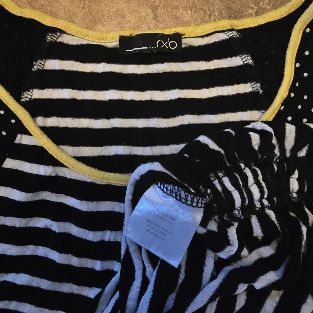 Designer Black White Striped RXB Side Tied Tank Size M / US 6-8 / IT 42-44 - 3 Thumbnail
