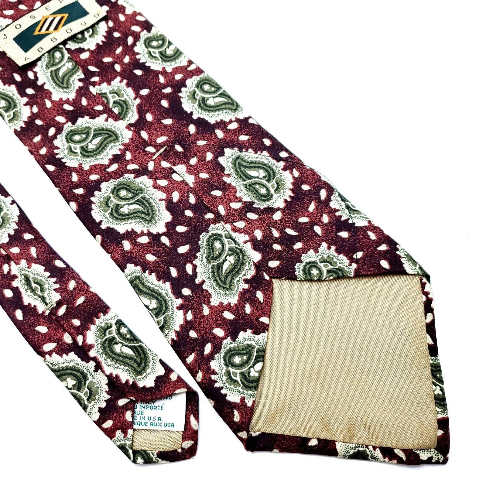 Joseph Abboud Joseph Abboud Silk Tie Print Brownish Red Floral Paisley Wid Size ONE SIZE - 5 Thumbnail