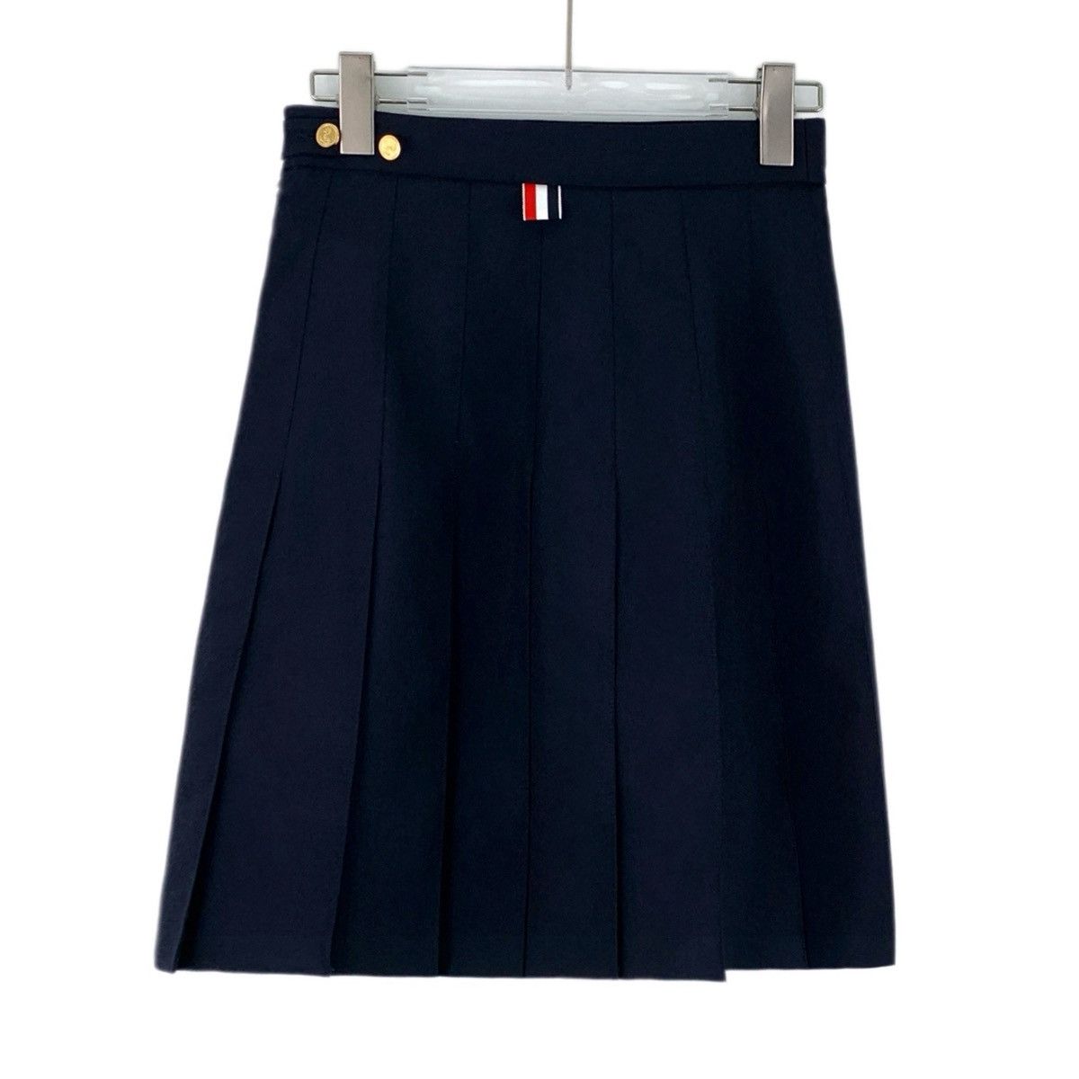 Thom Browne Thom Browne Dark Blue Cotton Casual Pleated Skirt K26WX Size 27" / US 4 / IT 40 - 2 Thumbnail
