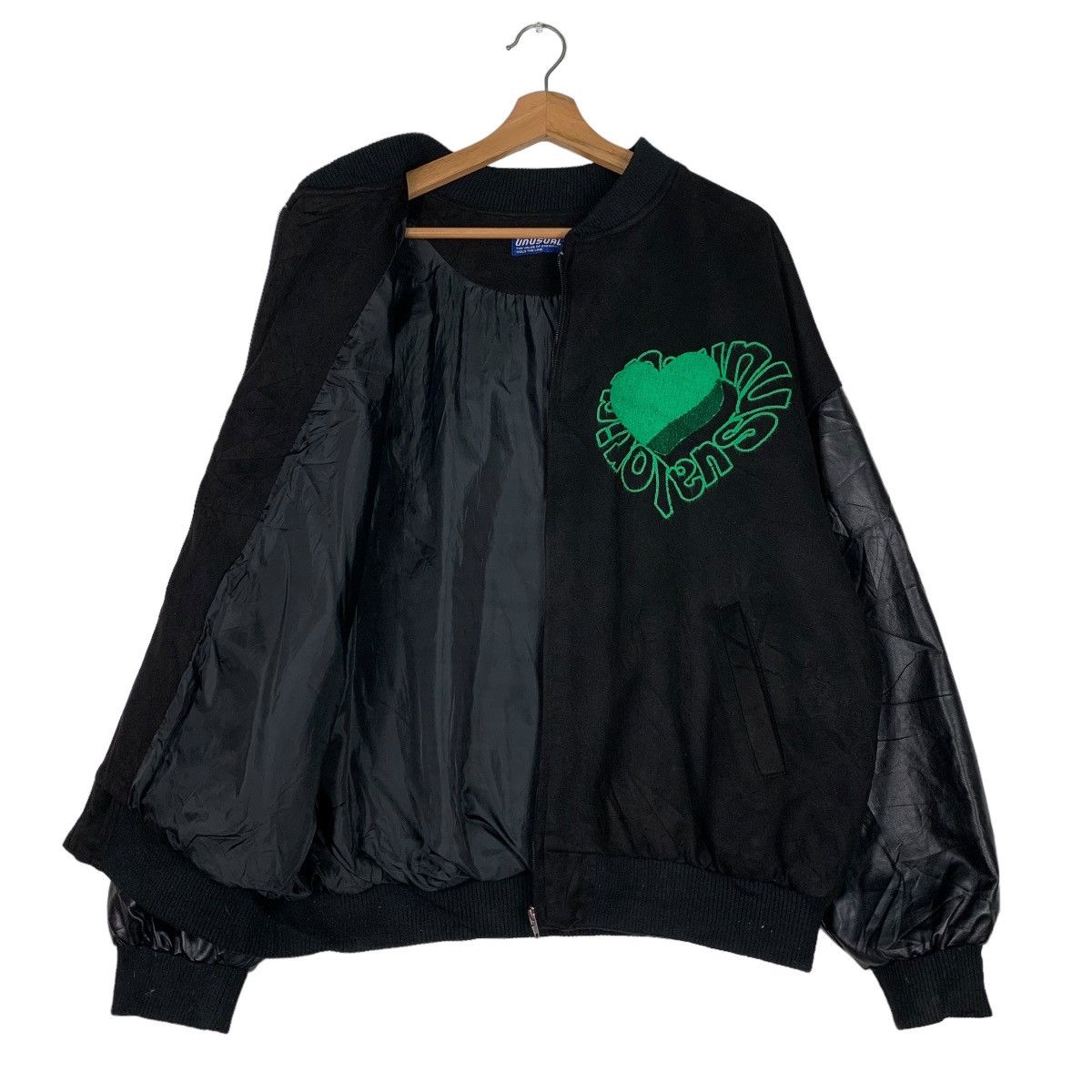 Japanese Brand UNUSUAL ORIGINAL Big Logo Oversized Bomber Jacket #0907-C40 Size US M / EU 48-50 / 2 - 9 Thumbnail