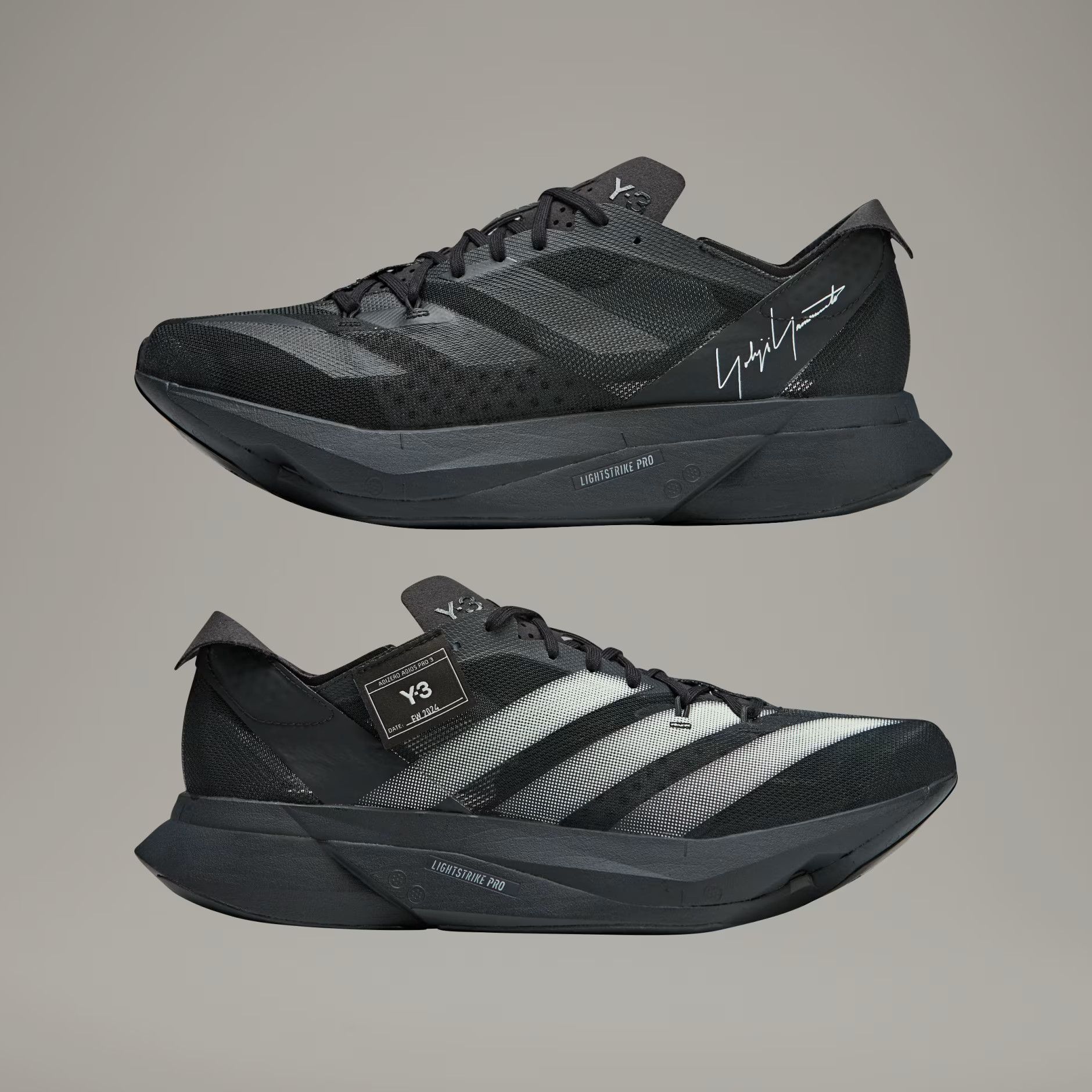 Y-3 o1s22i1n0125 Adizero Adios Pro 3 Sneakers in Black White Size US 8 / EU 41 - 6 Thumbnail