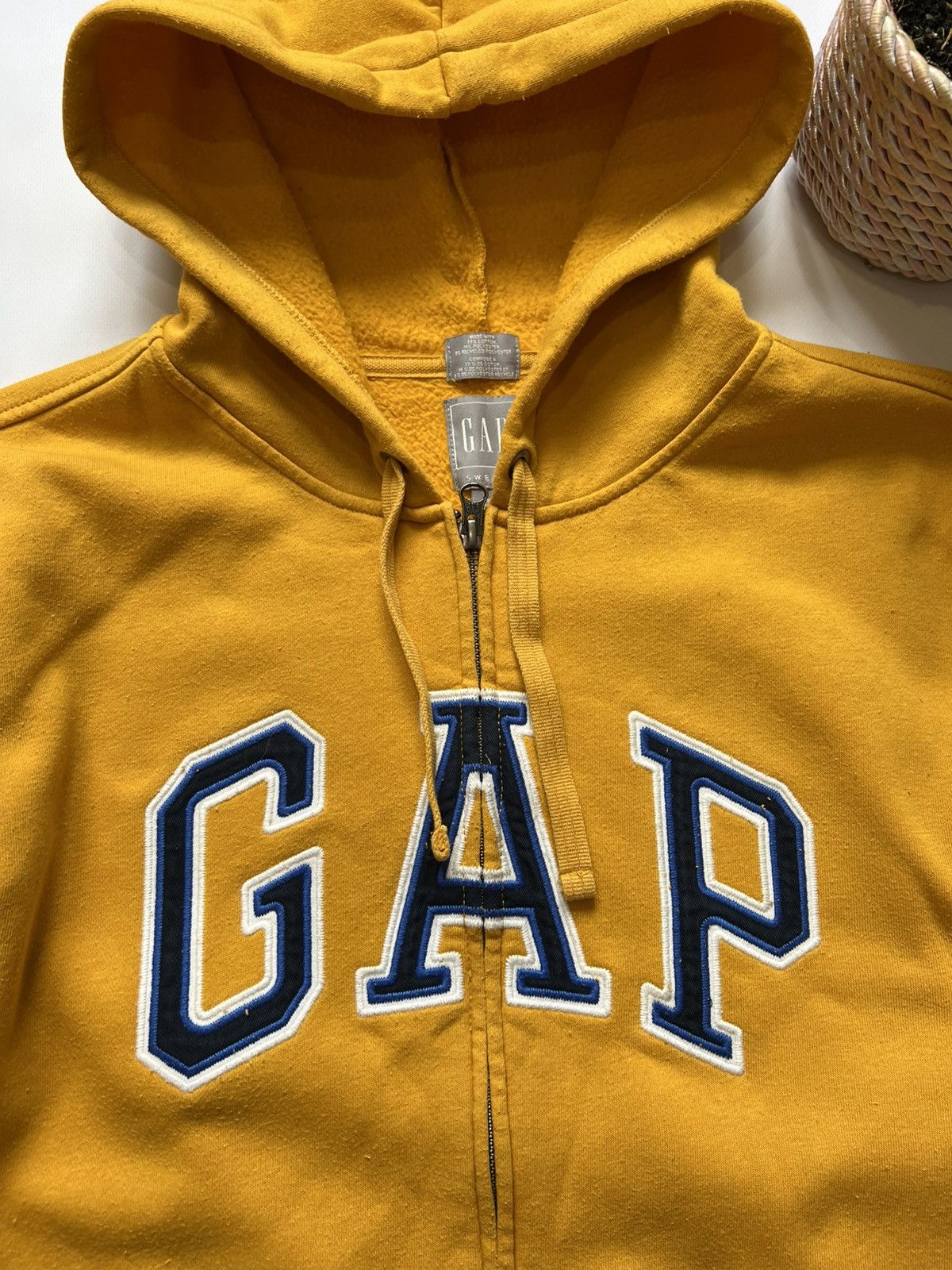 Gap Vintage GAP Zip Hoodie Yellow Mens Size US M / EU 48-50 / 2 - 5 Thumbnail
