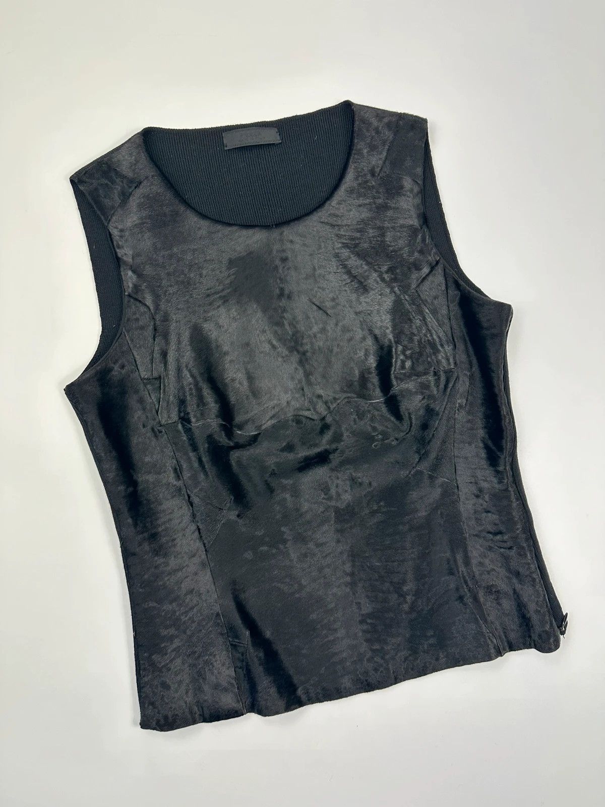 Prada Prada FW1999 Black Wool Fur Tank Top Size M / US 6-8 / IT 42-44 - 3 Thumbnail