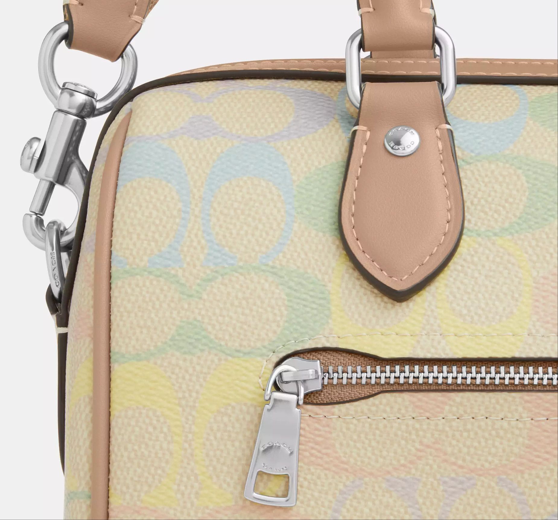 Coach Rowan Satchel Bag In Rainbow Signature Canvas CDA90 Size ONE SIZE - 16 Thumbnail