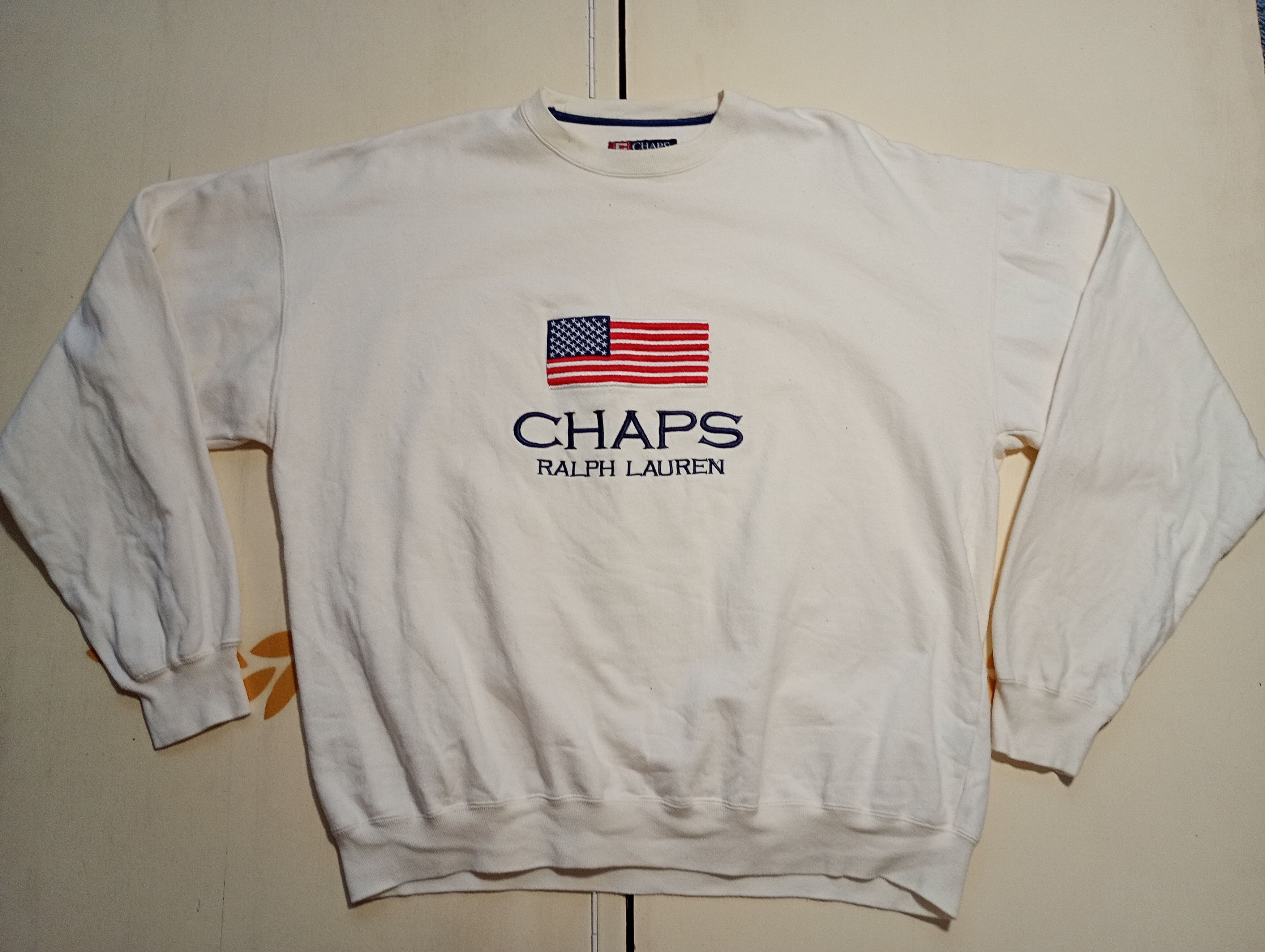 Chaps Ralph Lauren Chaps Ralph Lauren American Flag Sweatshirt Vintage Size US XL / EU 56 / 4 - 1 Thumbnail