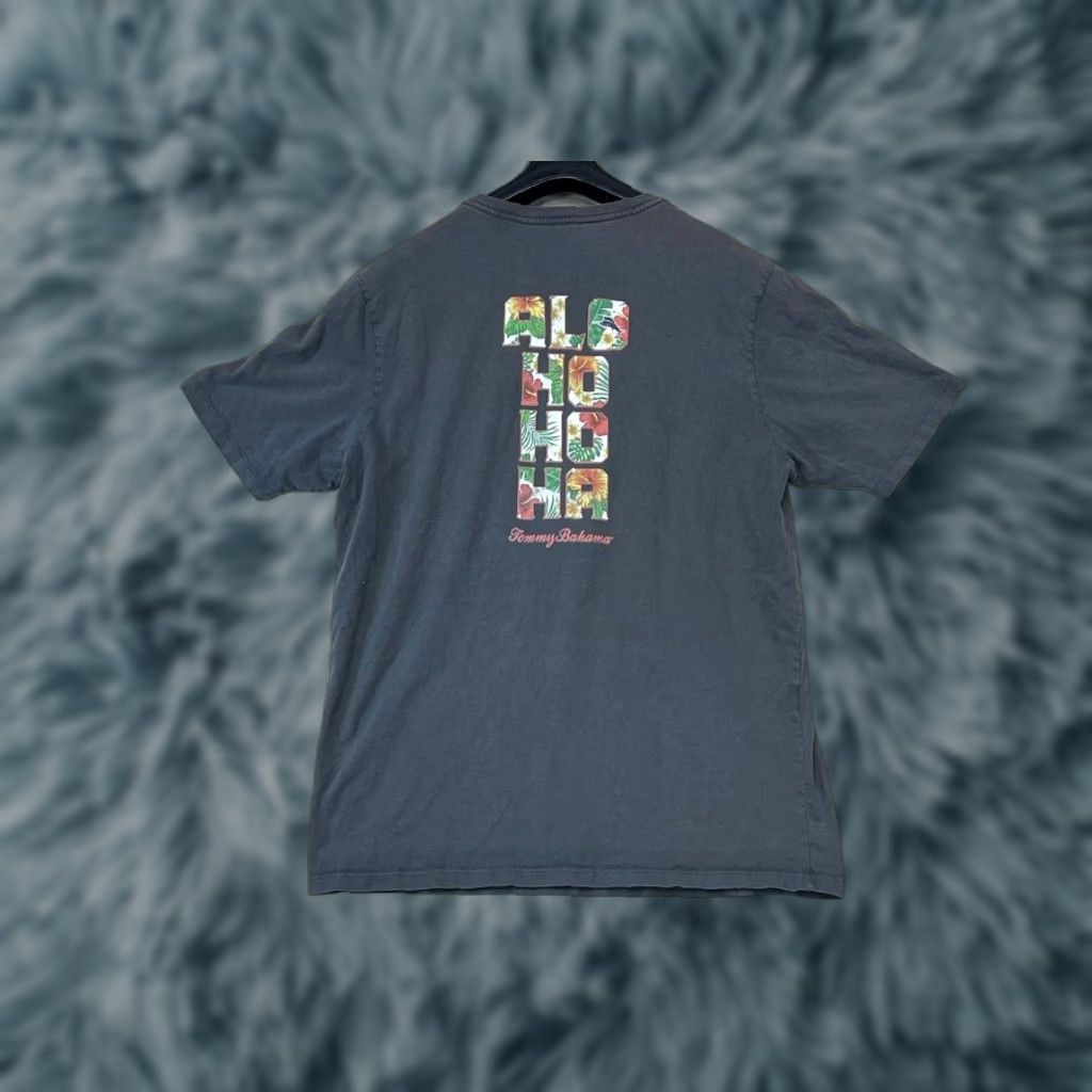Tommy Bahama Tommy Bahama T-Shirt Men Large Gray Short Sleeve Crew Neck Graphic Print Logo All Seasons Regular Cotton Humble Ha Ho Ho? Size US L / EU 52-54 / 3 - 1 Thumbnail