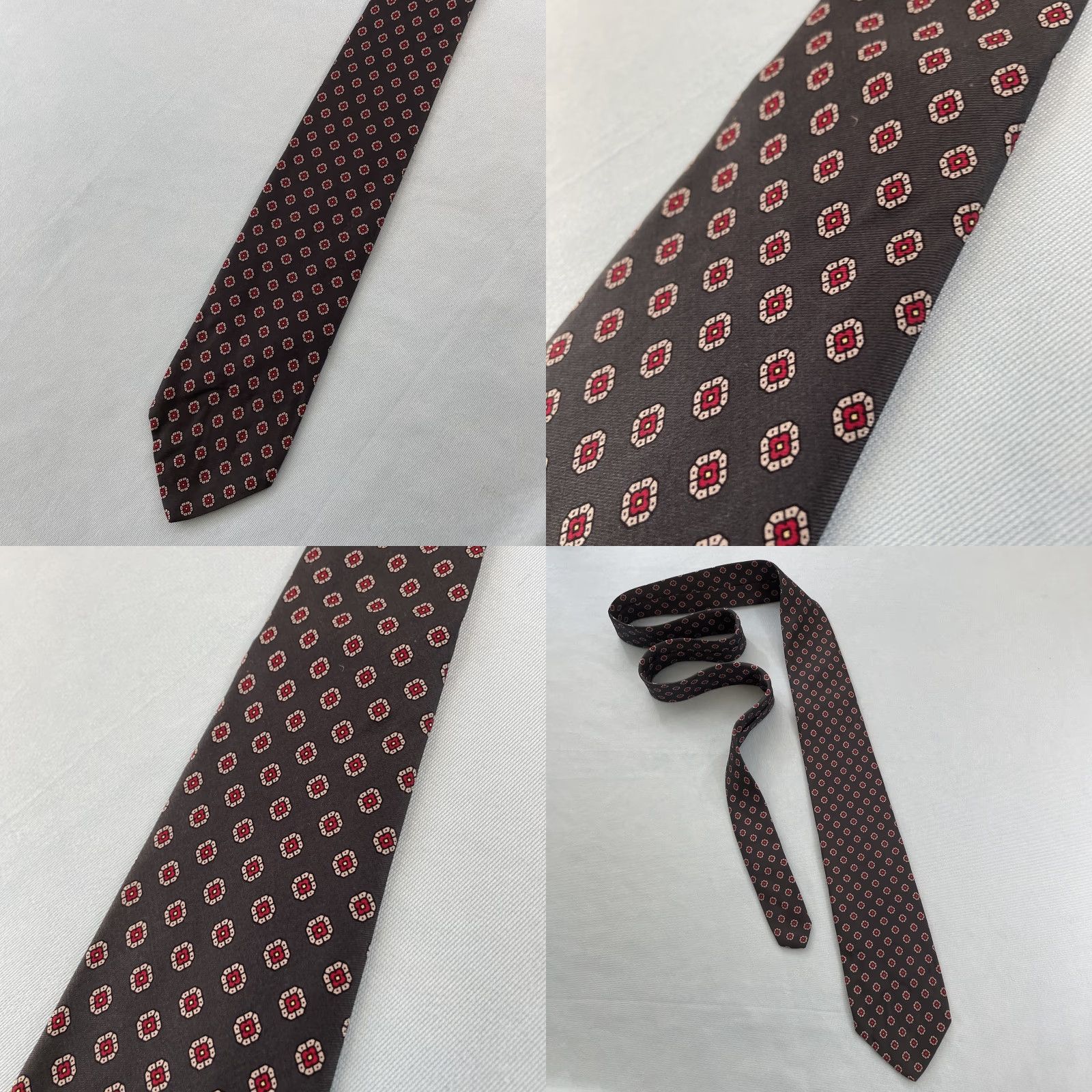 Brooks Brothers VINTAGE Brooks Brothers Makers Neck Tie Pure Silk Black Red Floral Neat 3.2x58 USA Black Red 100% Silk Tie Vintage Necktie Mens Silk Tie Size ONE SIZE - 9 Thumbnail