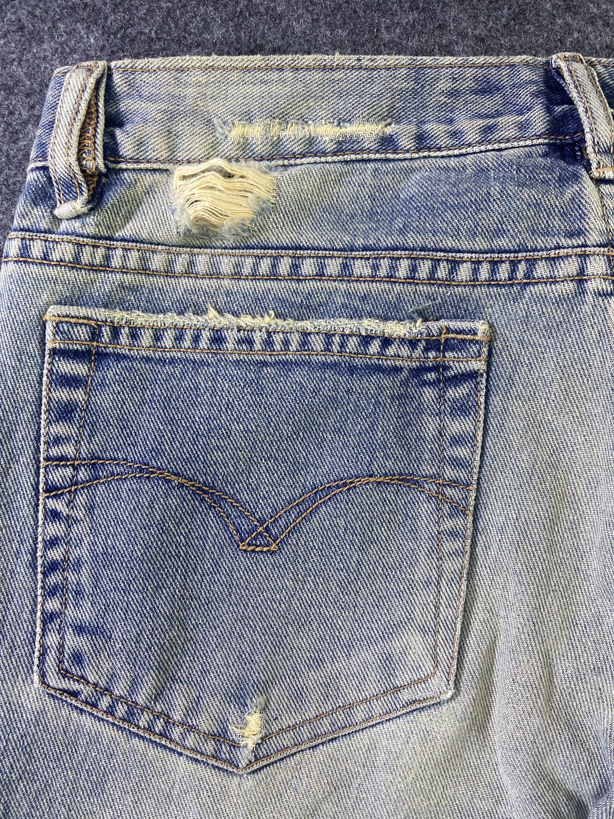 Japanese Brand × Jean G Jon Distressed Blue Wash Flare Denim - J945 Size 30" / US 8 / IT 44 - 18 Thumbnail