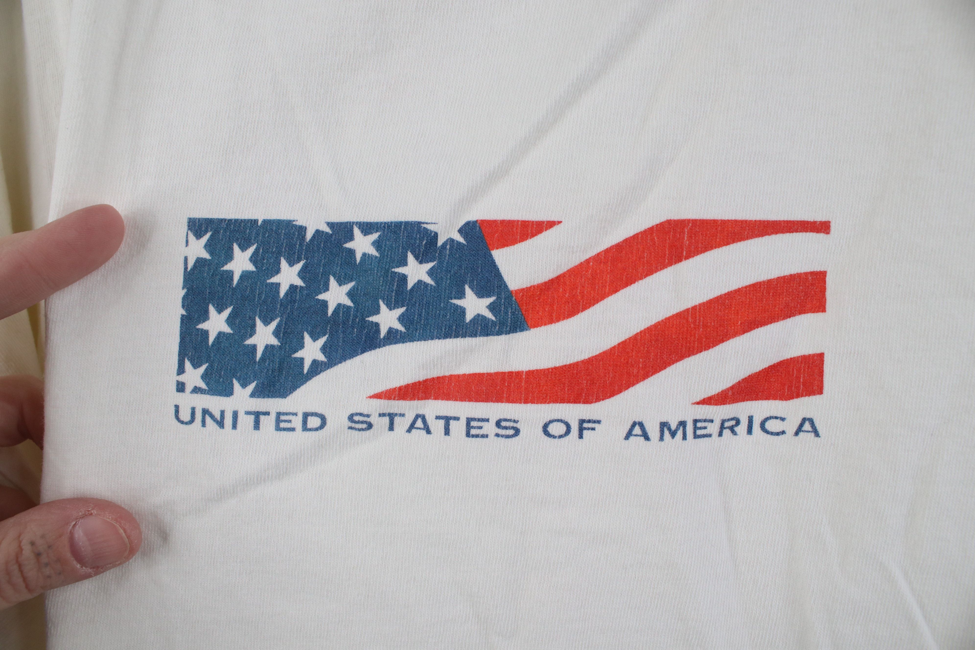Vintage Vintage 90s Streetwear United States of America Logo T-Shirt Size US XXL / EU 58 / 5 - 4 Thumbnail