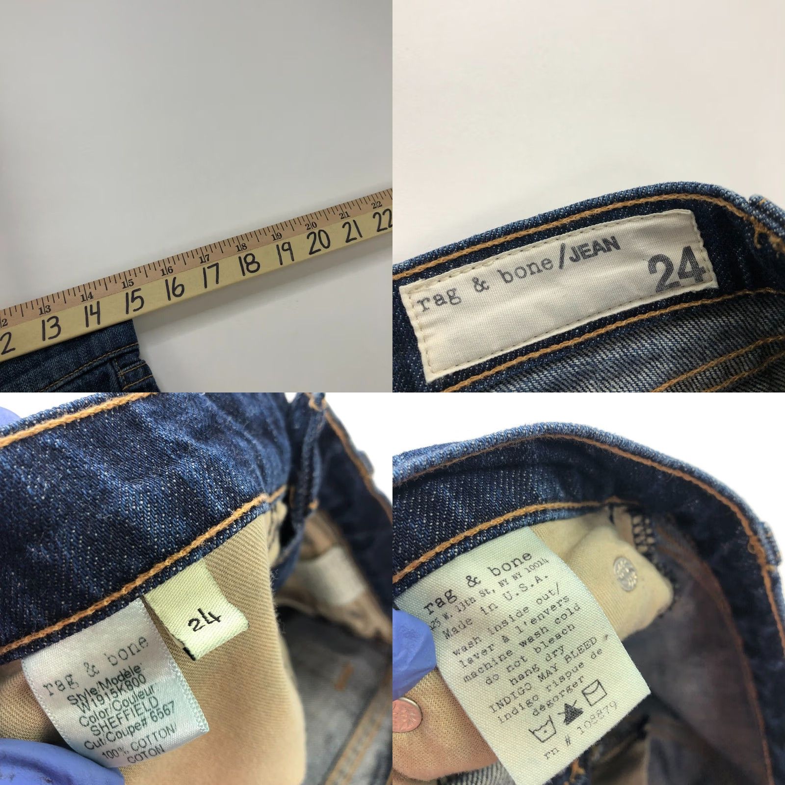 Rag & Bone Rag & Bone 24 (Fit In) 100% Cotton Denim Mid Rise 3.5" Shorts Women Shorts 3.5 Inseam Denim Shorts Blue Regular Rise 24 Womens Size 42" / US 20 - 8 Thumbnail