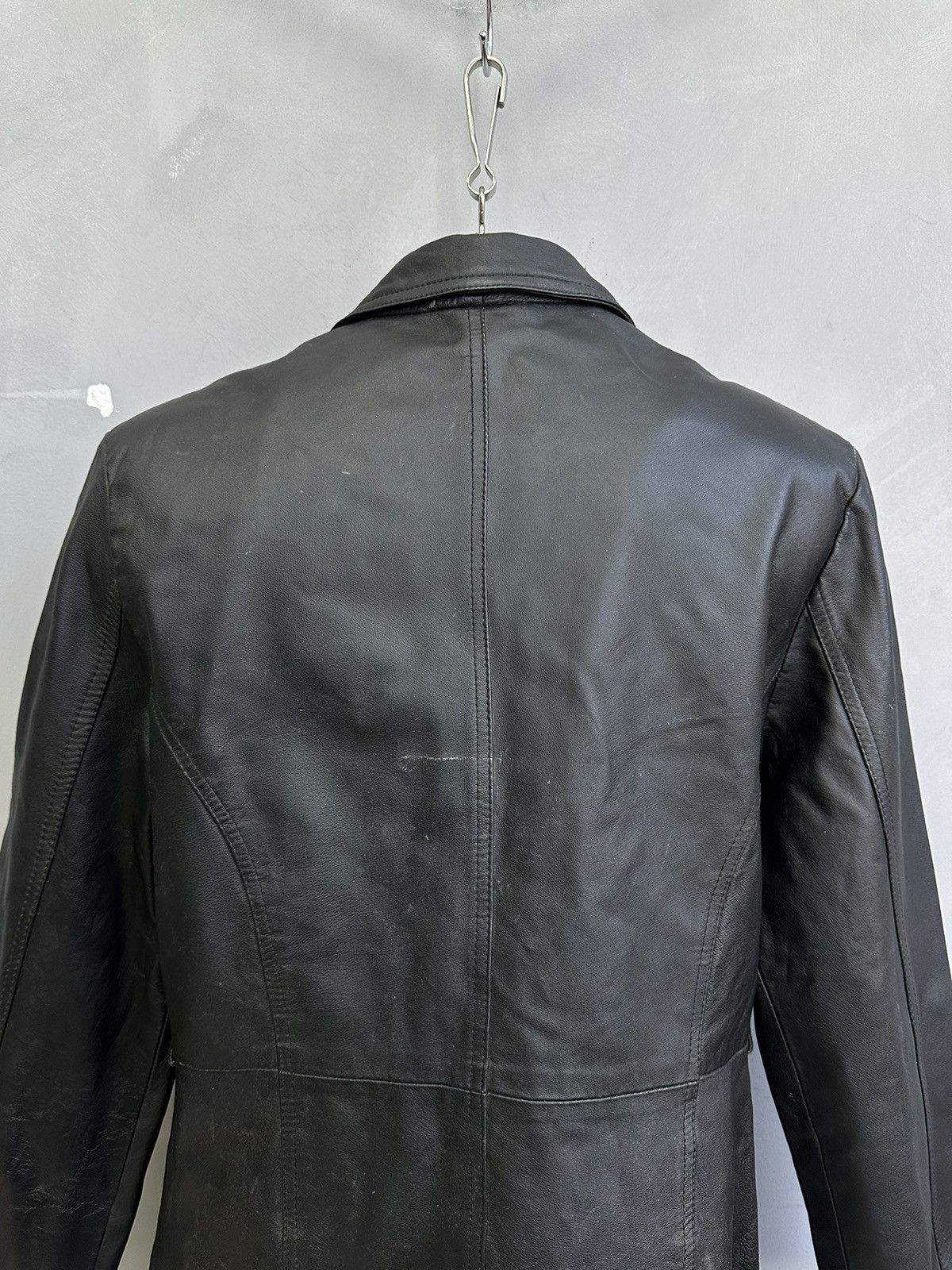 Other Vintage Leather Blazer Jacket Coat Distressed Jean Gautier Size US L / EU 52-54 / 3 - 6 Thumbnail