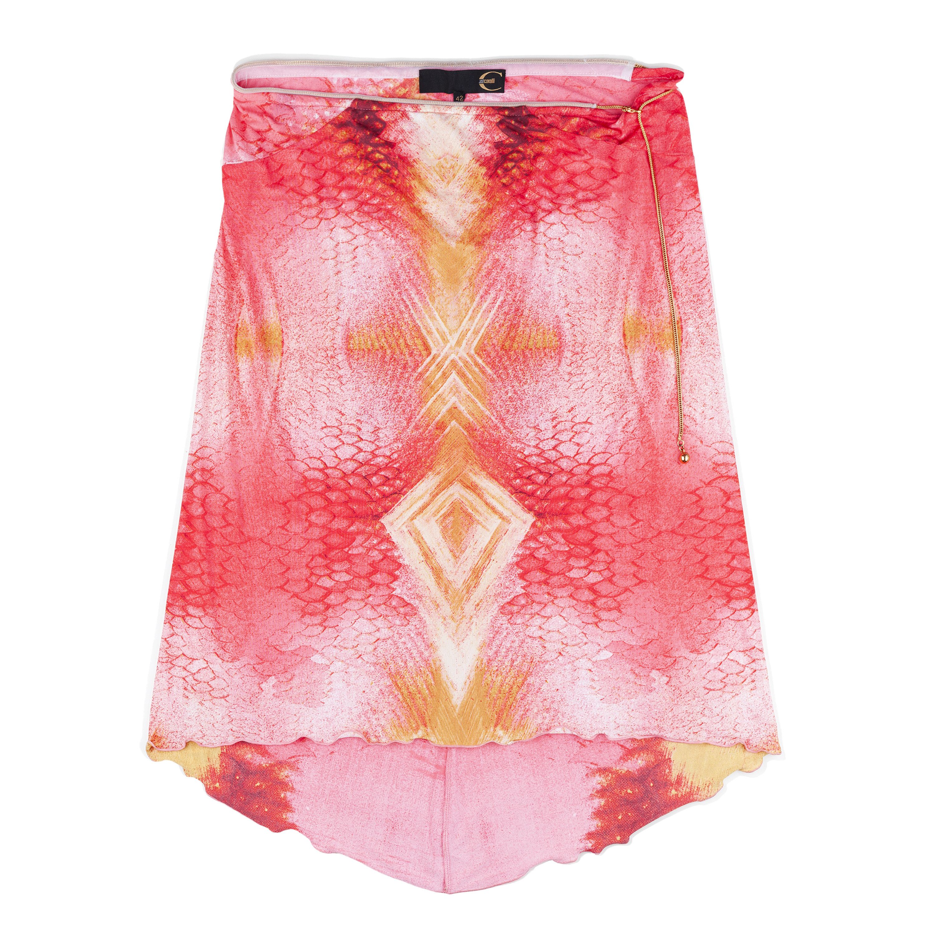 Just Cavalli Just Cavalli Mermaid Pink Scales Loose Midi Skirt (M) Size 27" / US 4 / IT 40 - 1 Thumbnail
