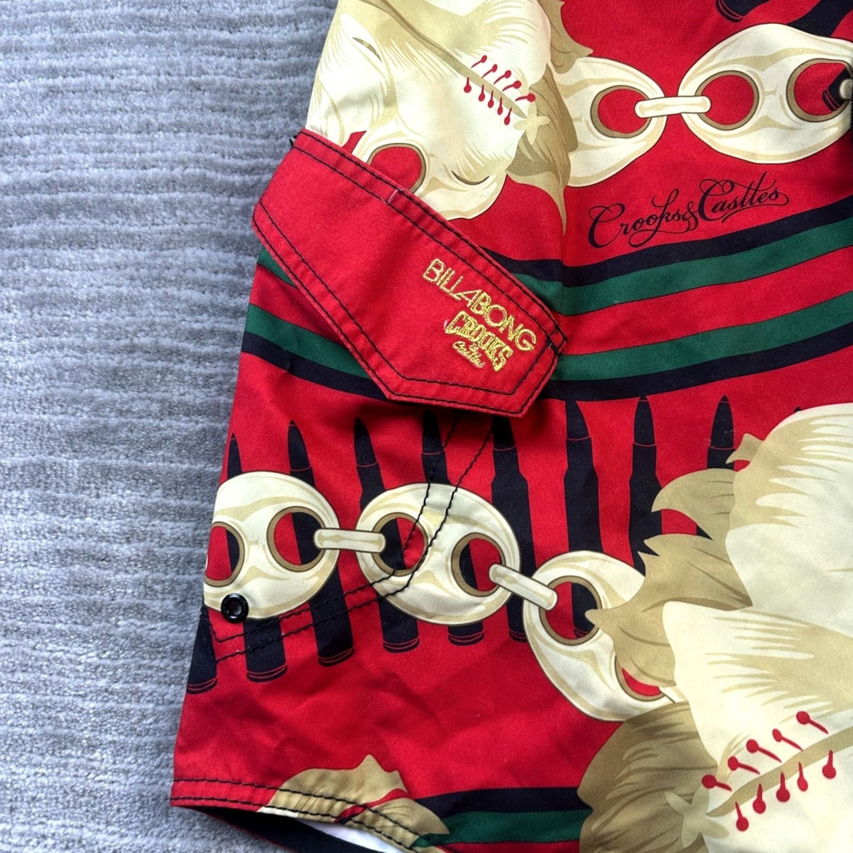 Billabong Billabong Swim Trunks Mens 34 Red Striped Pockets Drawstring Elastic Waist Lightweight Polyester Spandex Boardshort Vintage: No Size 34R - 3 Thumbnail
