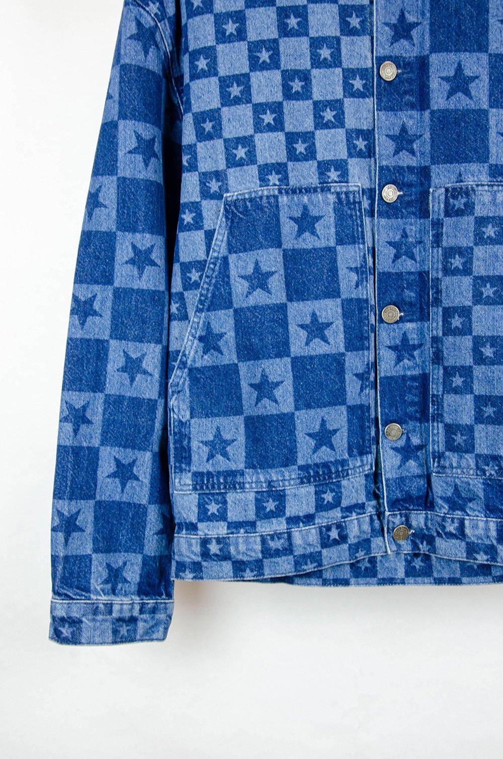 Jaded London Jaded London Star Check Denim Workwear Jacket – Size XL Size US XL / EU 56 / 4 - 4 Thumbnail