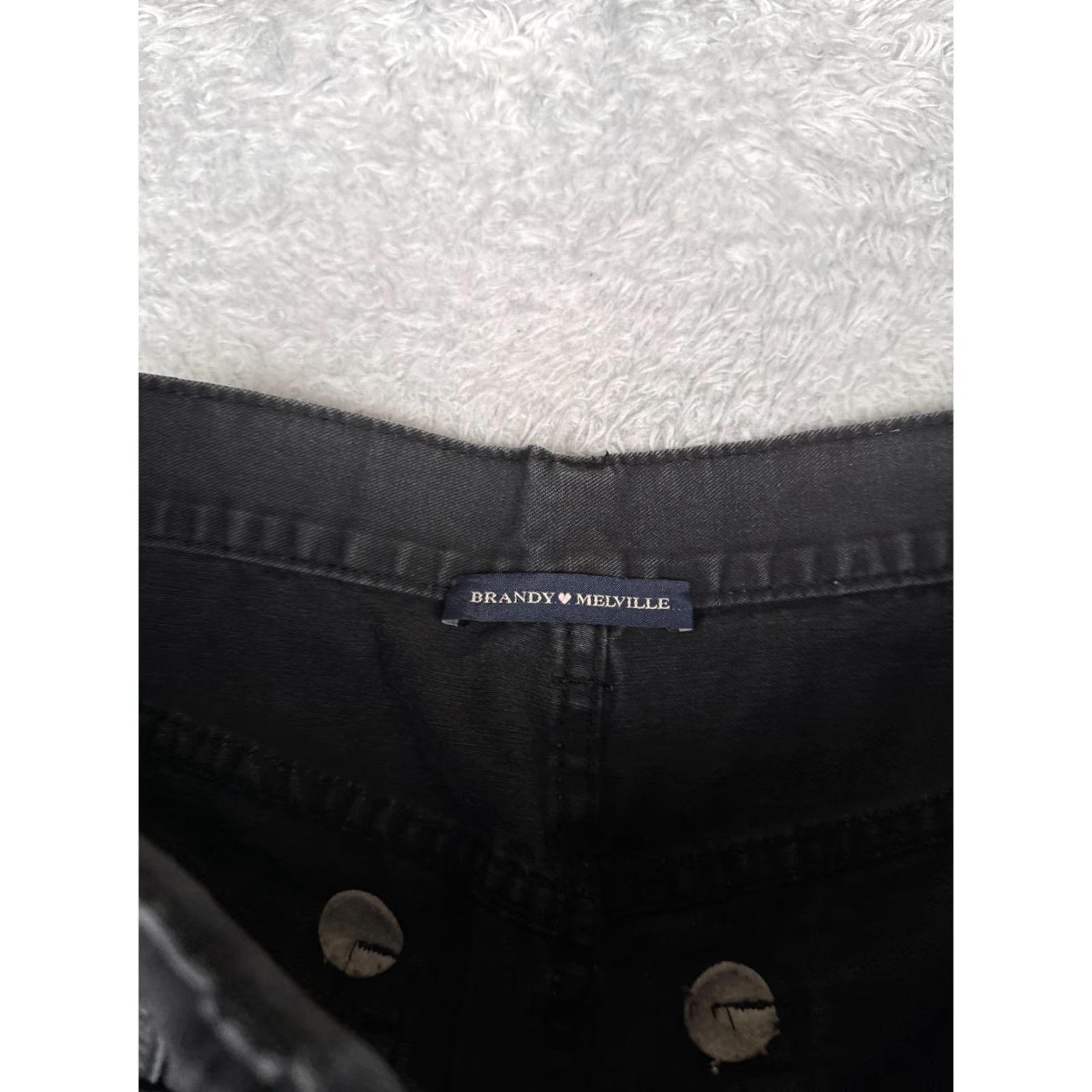 Brandy Melville Brandy Melville Jeans Womens 4 Black Denim Wide-Leg Mid Rise Cotton Blend 27x28 Size 27" / US 4 / IT 40 - 6 Thumbnail