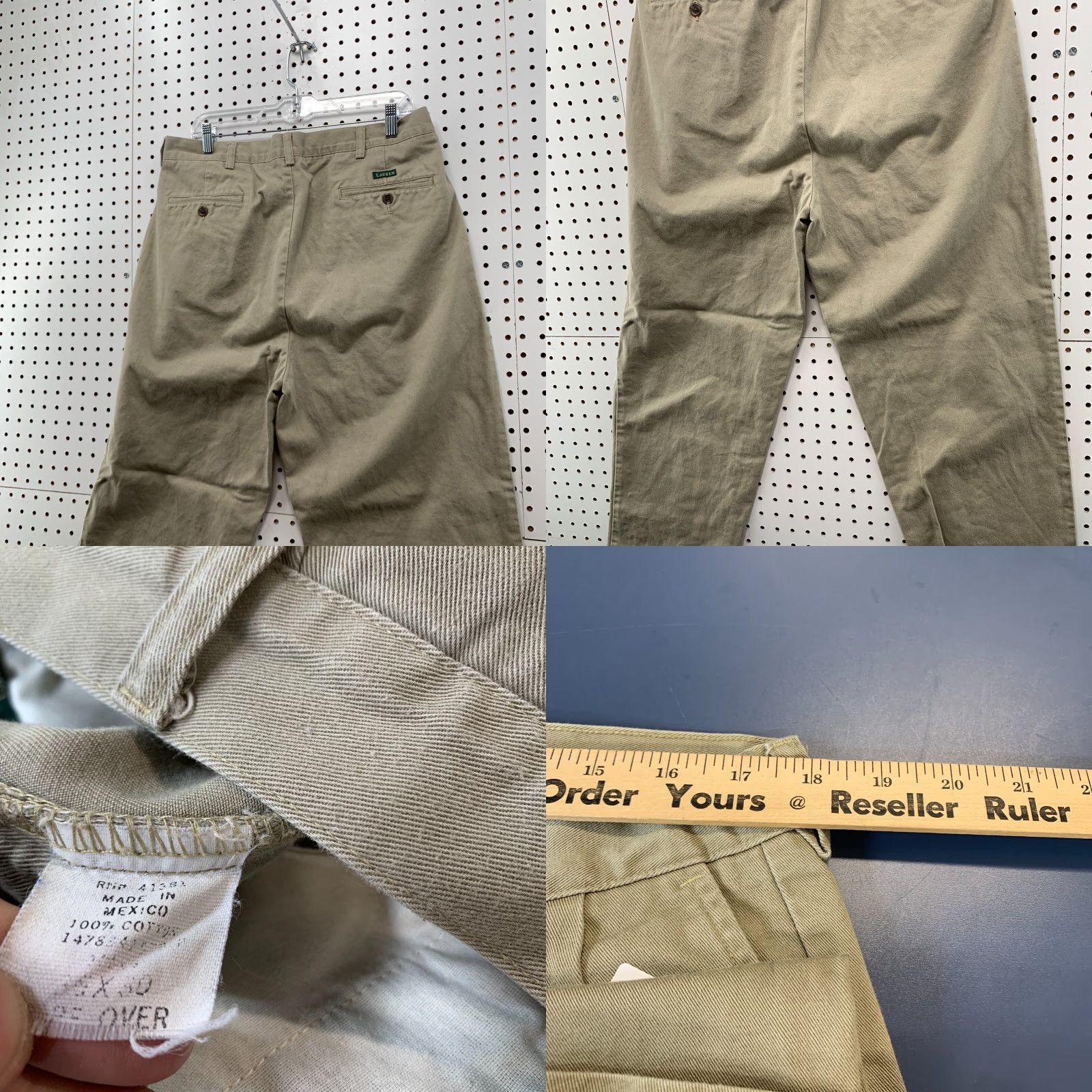 Ralph Lauren VINTAGE Lauren Ralph Lauren Pleated Chino Pants Mens 35x29.5 Beige Casual Size US 35 - 9 Thumbnail