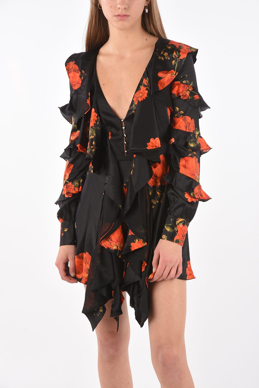 Philipp Plein og1mm0824 Back Zipped Ruffle Dress in Multicolor Size S / US 4 / IT 40 - 4 Thumbnail