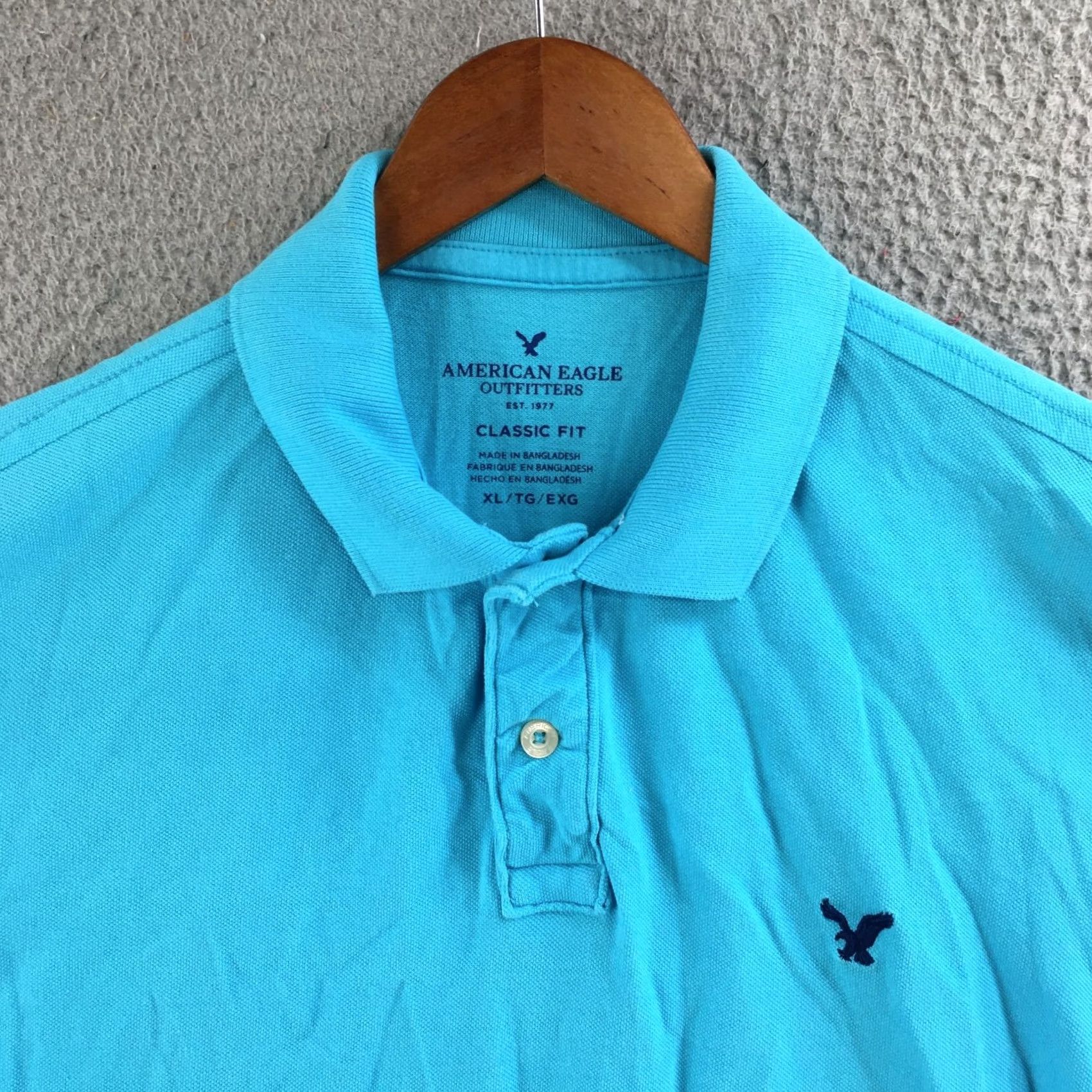 American Eagle Outfitters American Eagle Polo Shirt Mens XL Classic Fit Short Sleeve Cotton Turquoise Blue Size US XL / EU 56 / 4 - 3 Thumbnail