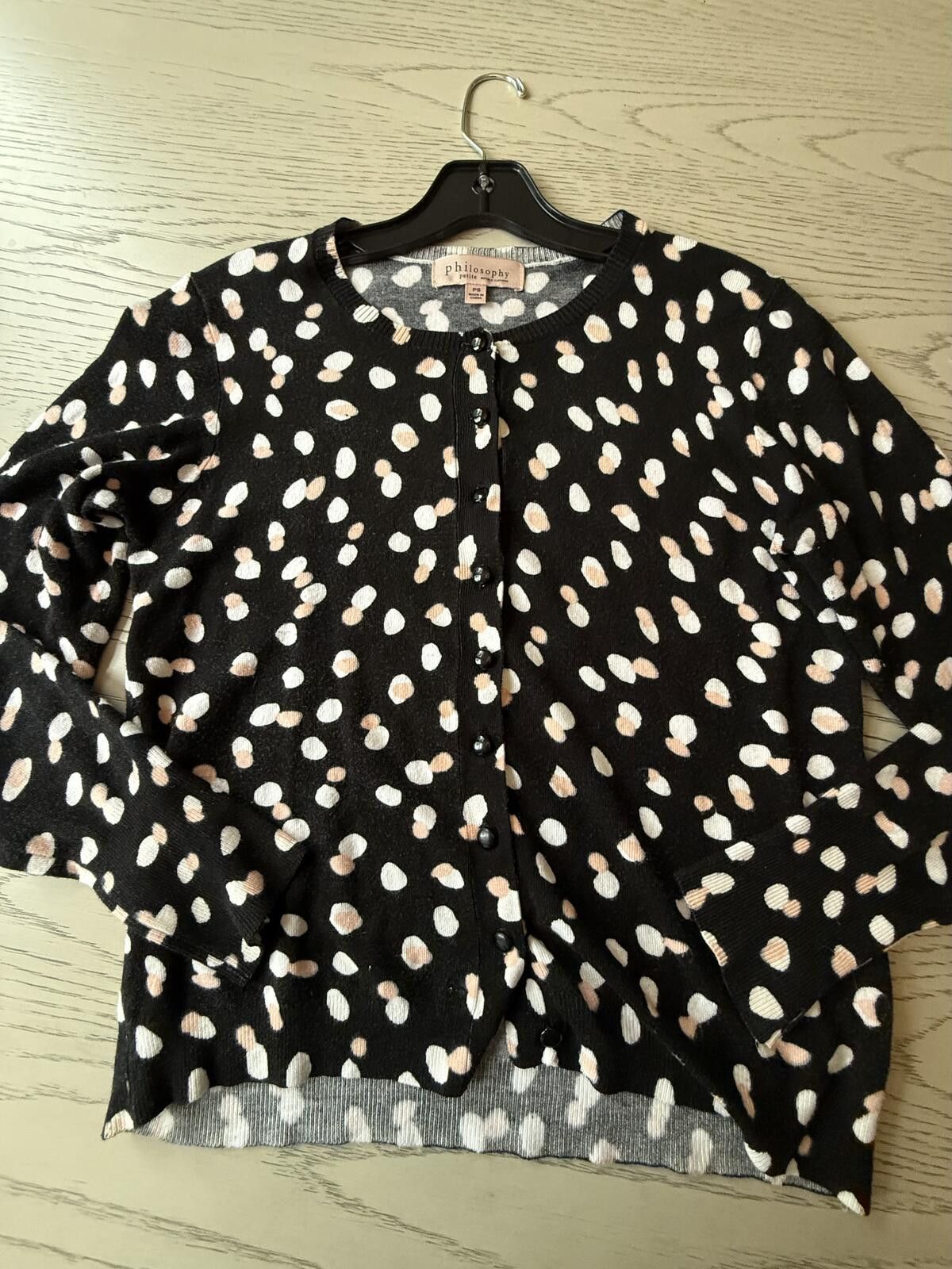 Other Philosophy Petite Black and White Polka Dot Cardigan Sweater Size S / US 4 / IT 40 - 1 Thumbnail