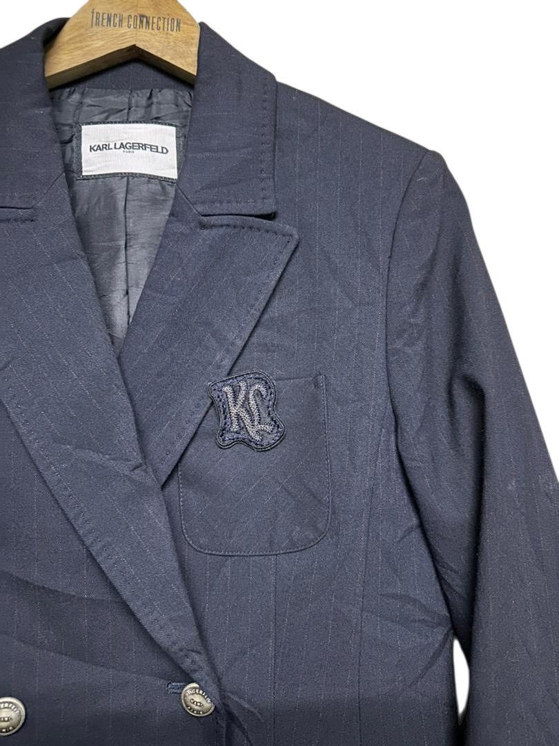 Karl Lagerfeld Karl Lagerfeld Paris Double Breasted Silver Hardware Size 40S - 6 Thumbnail