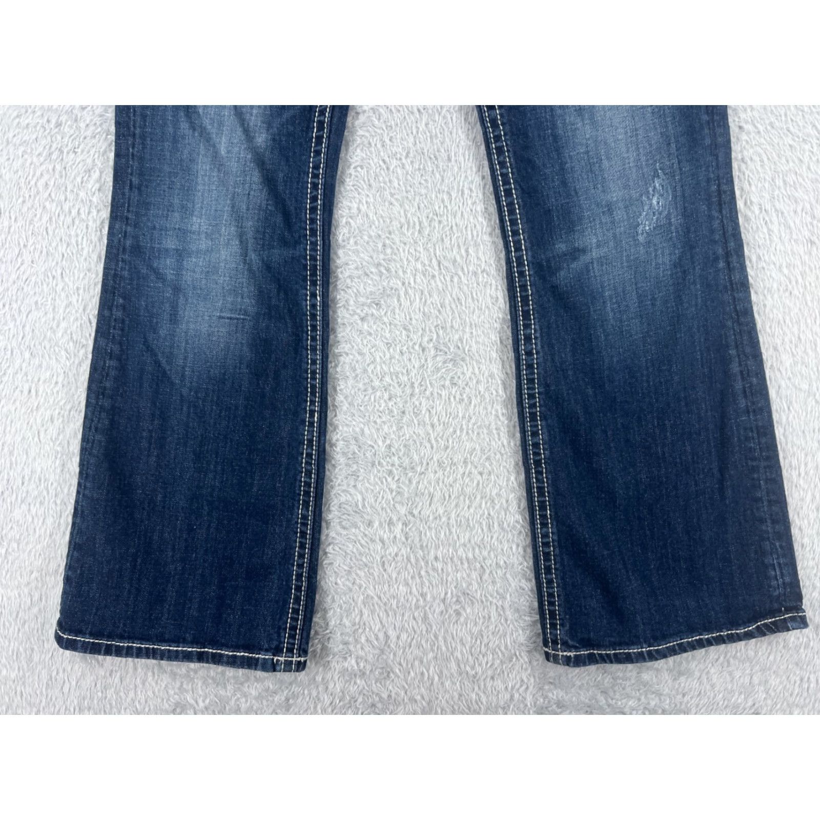Denime ReRock Jeans Women's Blue Denim Bootcut 28x28 Low Rise Distressed 6 Regular 5-Pocket Comfort Stretch N/A Size 28" / US 6 / IT 42 - 2 Thumbnail