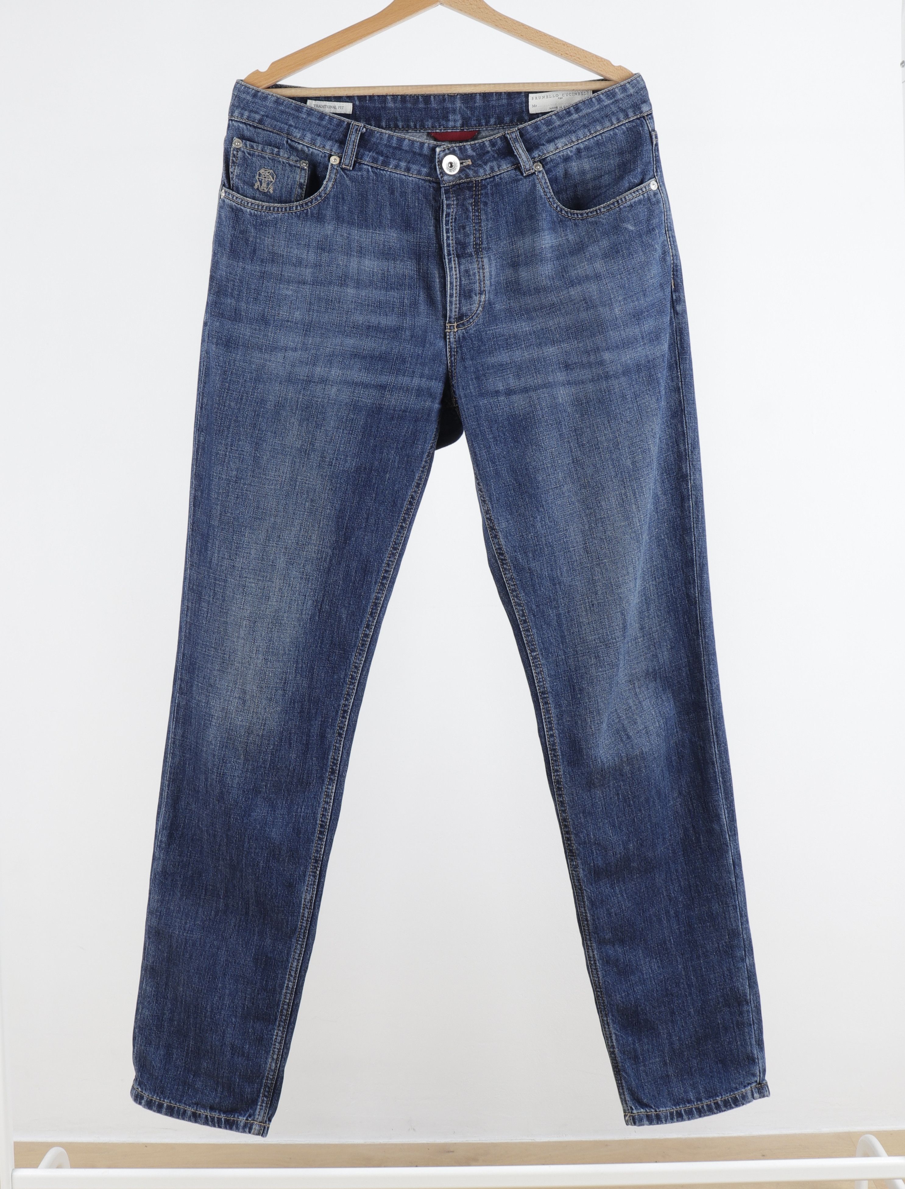 Brunello Cucinelli BRUNELLO CUCINELLI Size IT48 Navy Blue Denim Cotton Jeans Size US 32 / EU 48 - 1 Thumbnail