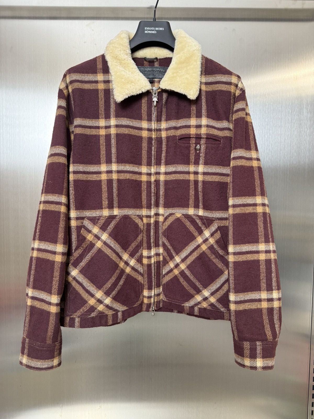 Chrome Hearts Chrome hearts shearling collar flannel jacket Size US M / EU 48-50 / 2 - 1 Thumbnail
