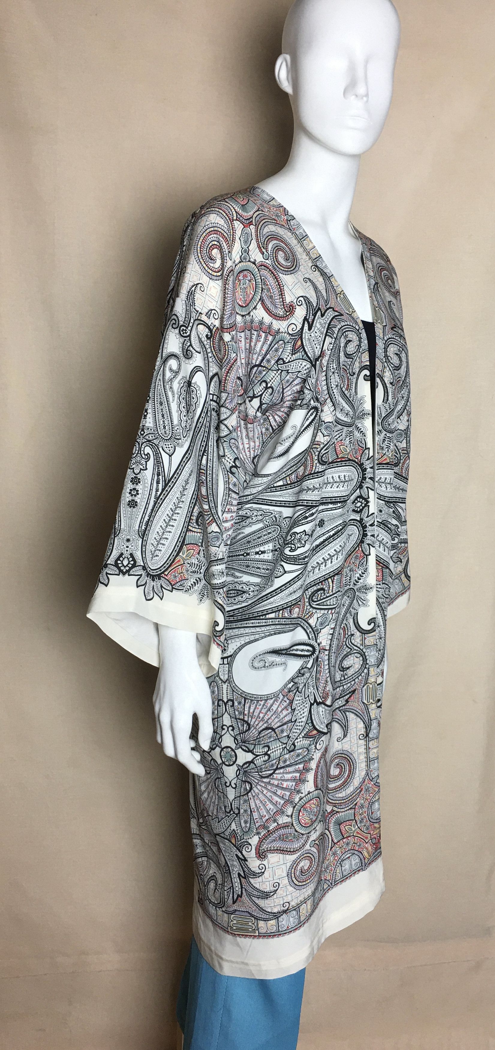 Etro ETRO Silk Paisley Print Kaftan Kimono Size ONE SIZE - 8 Thumbnail