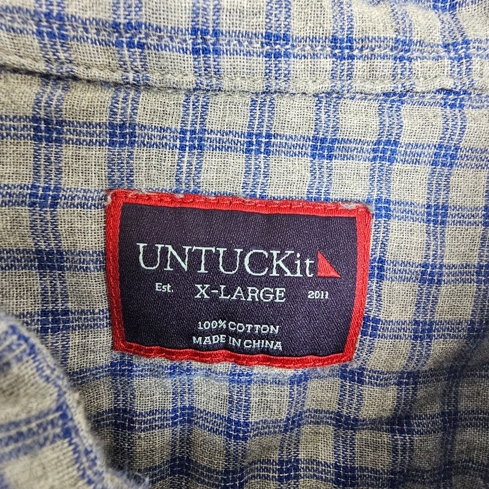 UNTUCKit Untuckit Mens Flannel Shirt Checker Sz XL Career Work Office Size US XL / EU 56 / 4 - 5 Thumbnail