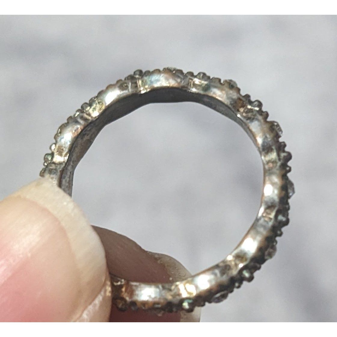 Other Whimsical Braided Silver Tone Rhinestone Ring Size 7 Size ONE SIZE - 7 Thumbnail