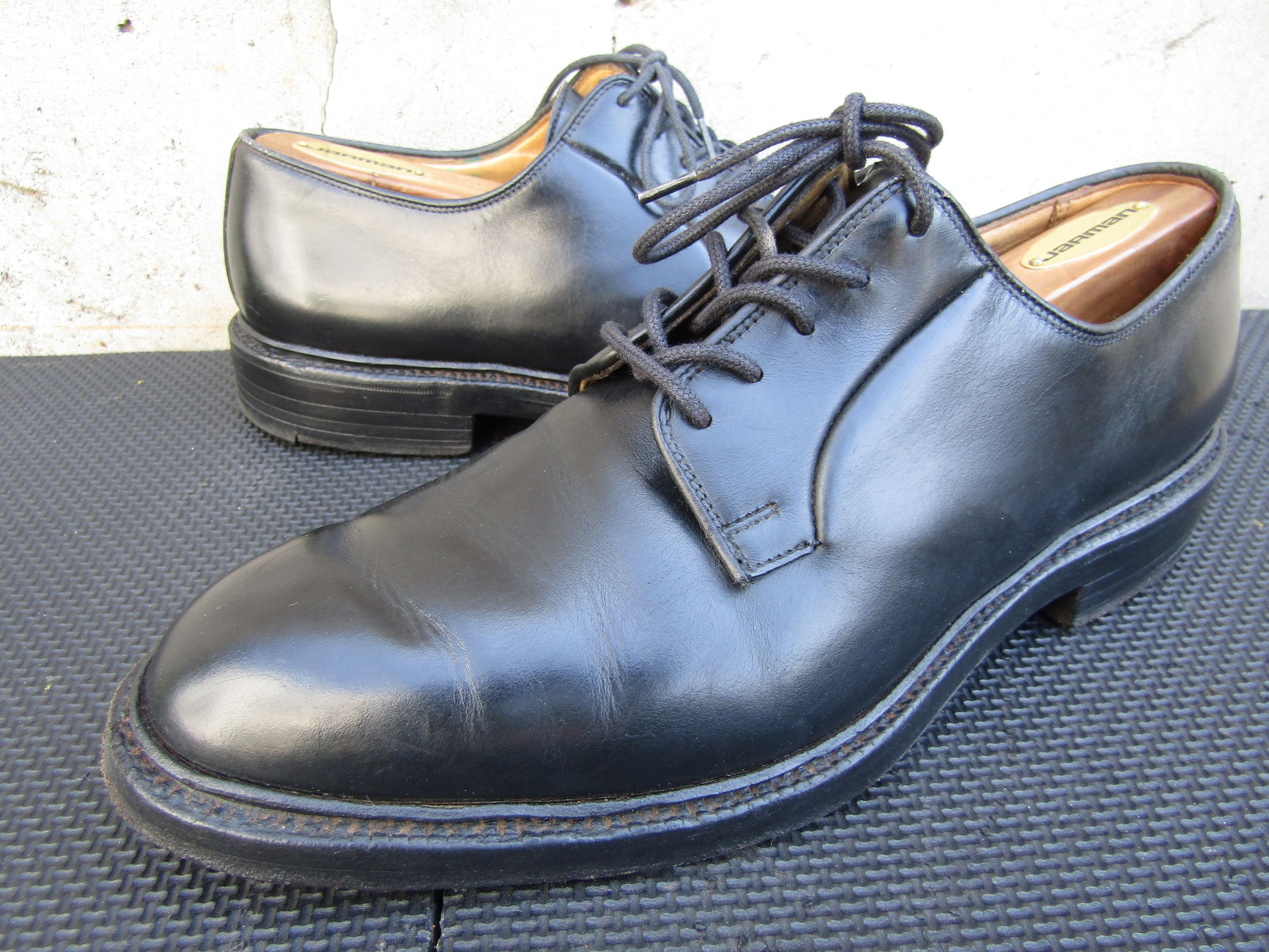 Crockett Jones Crockett & Jones Lanark Leather Derby Blucher Shoes in Black, Men's (Size 8)