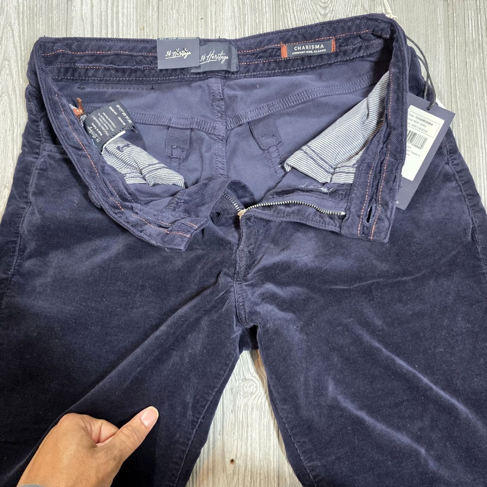 Vintage 34 Heritage Jeans 32x32 Charisma Stretch Denim Men’s Pants Navy Corduroy Tencel Blue 5-Pocket Regular Fit Vintage: No NWT Size US 32 / EU 48 - 5 Thumbnail