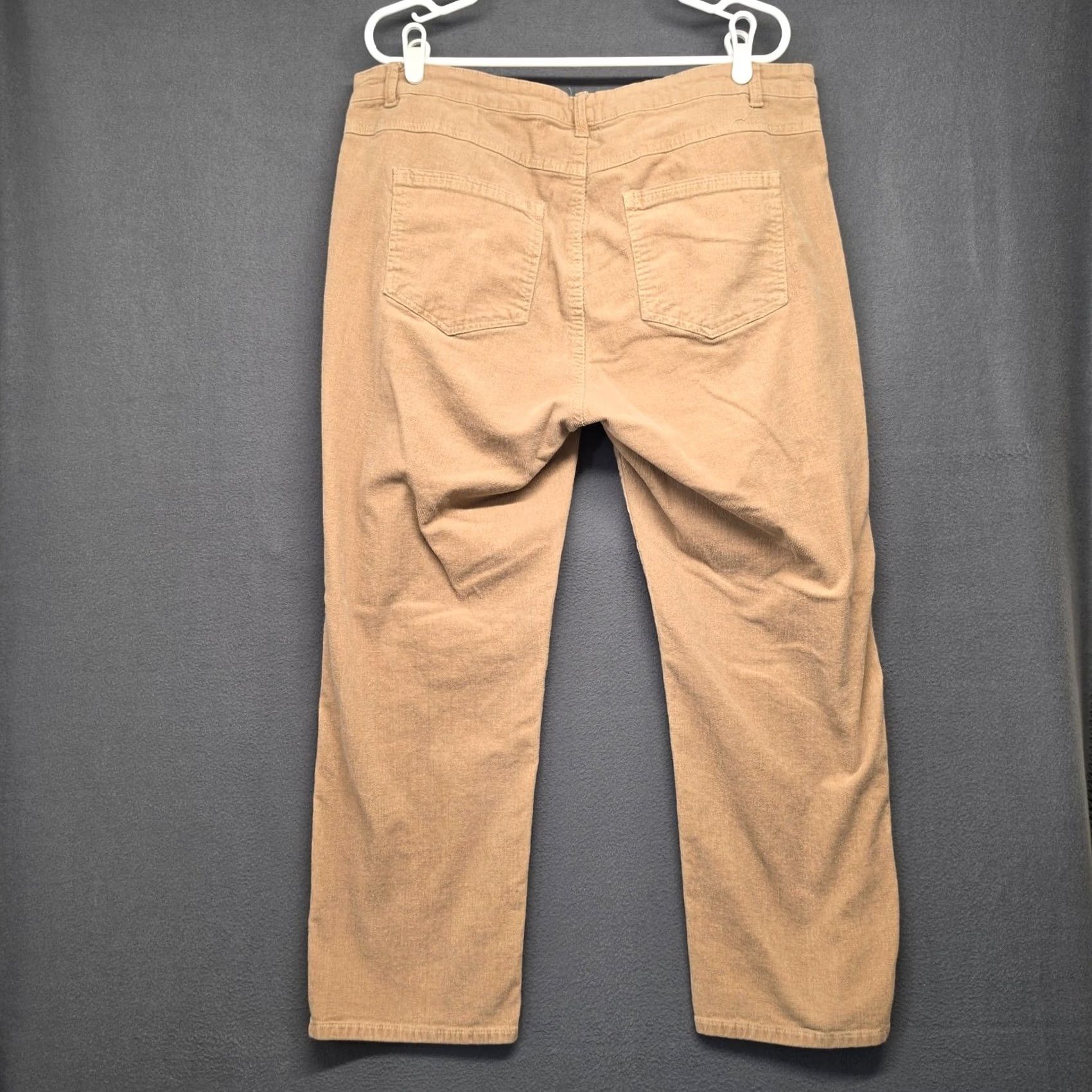 Vintage Woman Within Pants Womens 20W Beige Fine Wale Corduroy Straight Leg Stretch Size 42" / US 20 - 2 Thumbnail