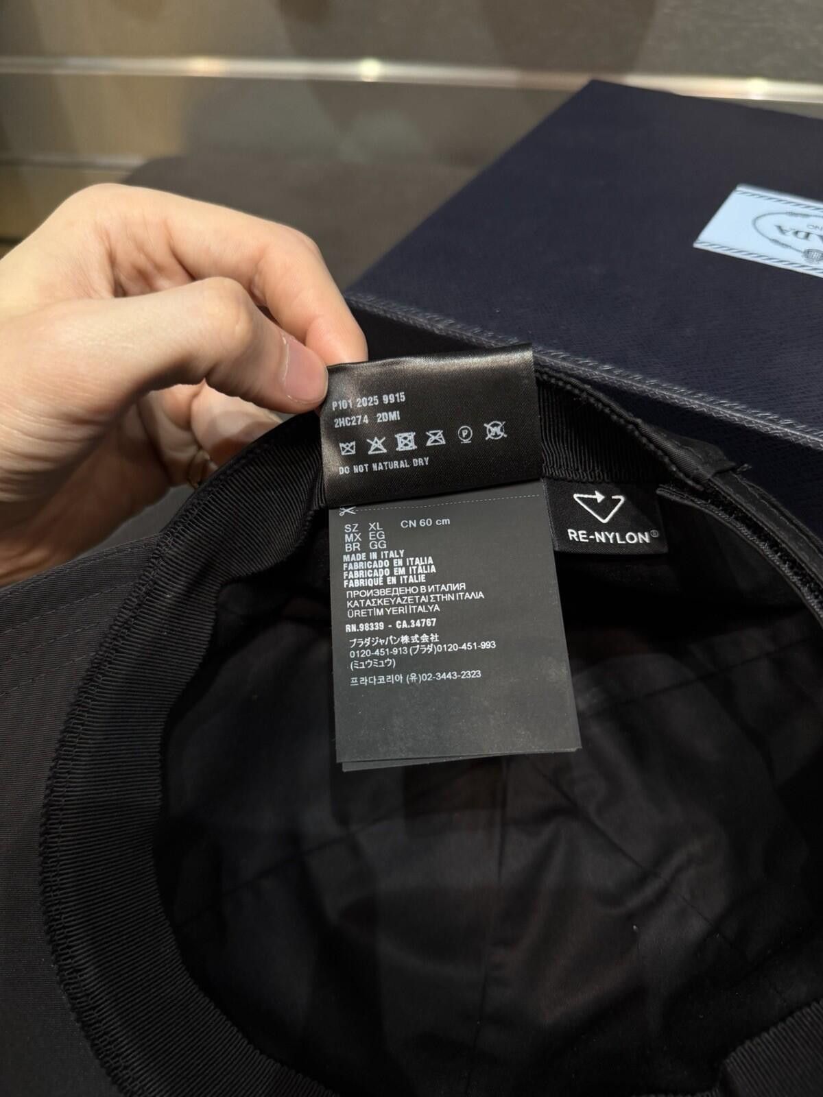 Prada Prada Re-Nylon Baseball Cap Unisex Black Size XL W Box Size ONE SIZE - 12 Thumbnail