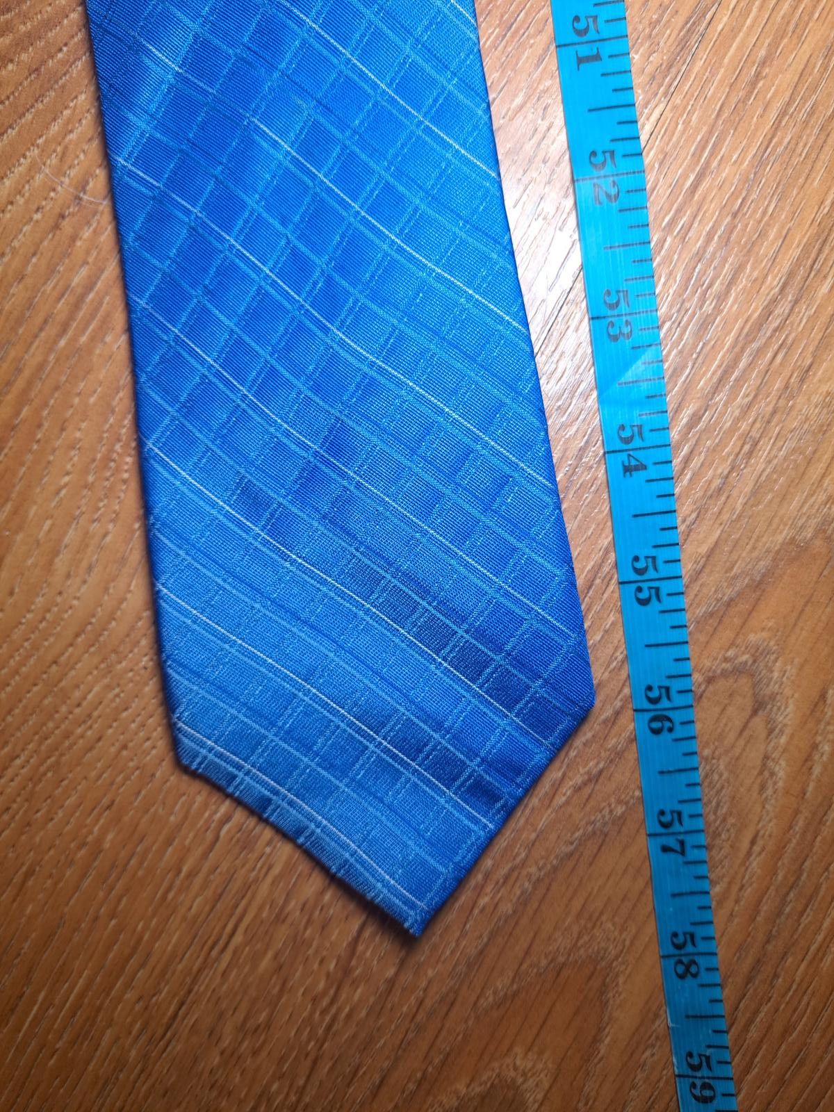 Calvin Klein Calvin Klein 100% Silk Tie Blue Striped Necktie Size ONE SIZE - 6 Thumbnail