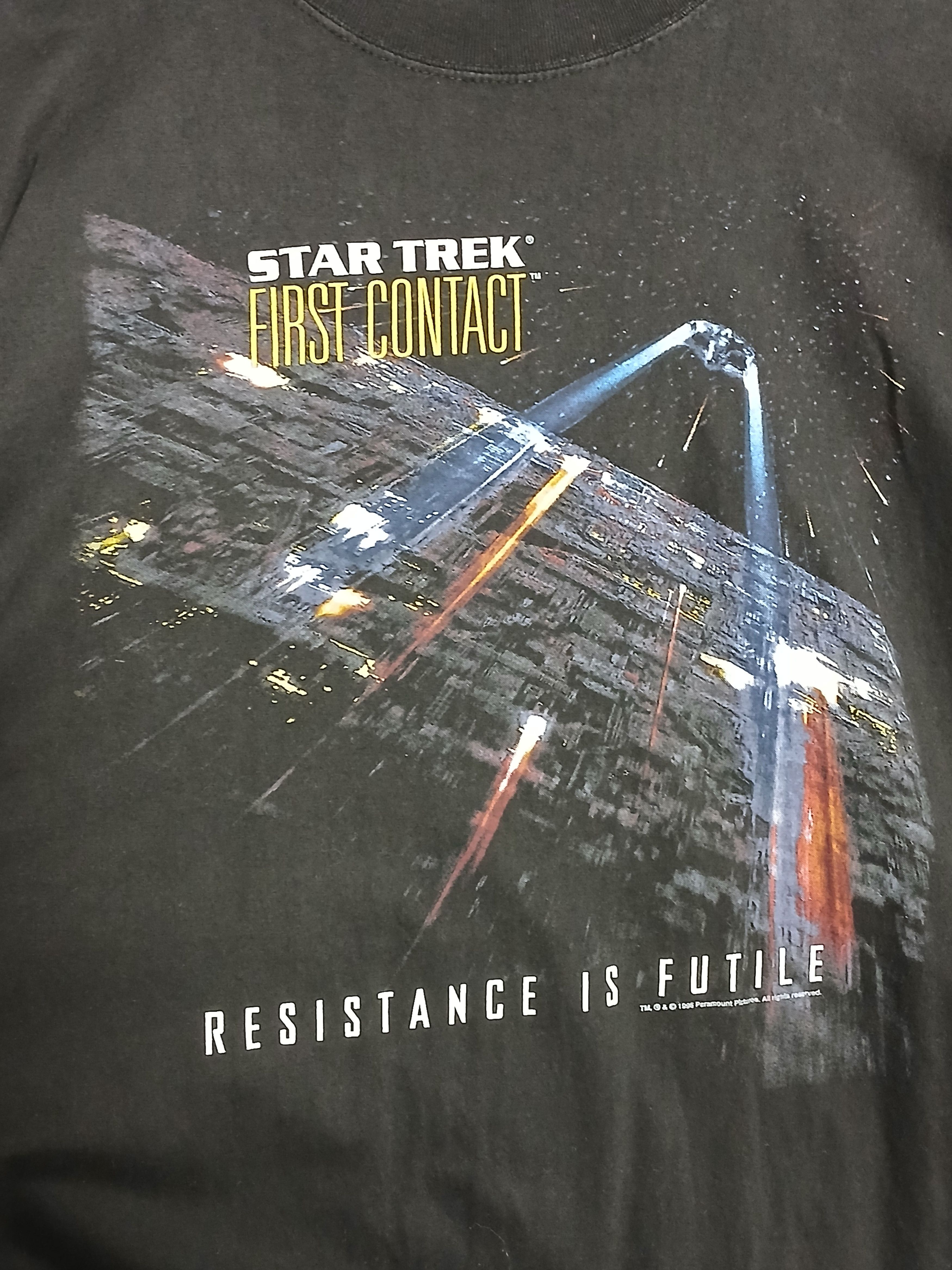 Vintage Vintage 1996 Star Trek First Contact T-Shirt Size US XL / EU 56 / 4 - 3 Thumbnail