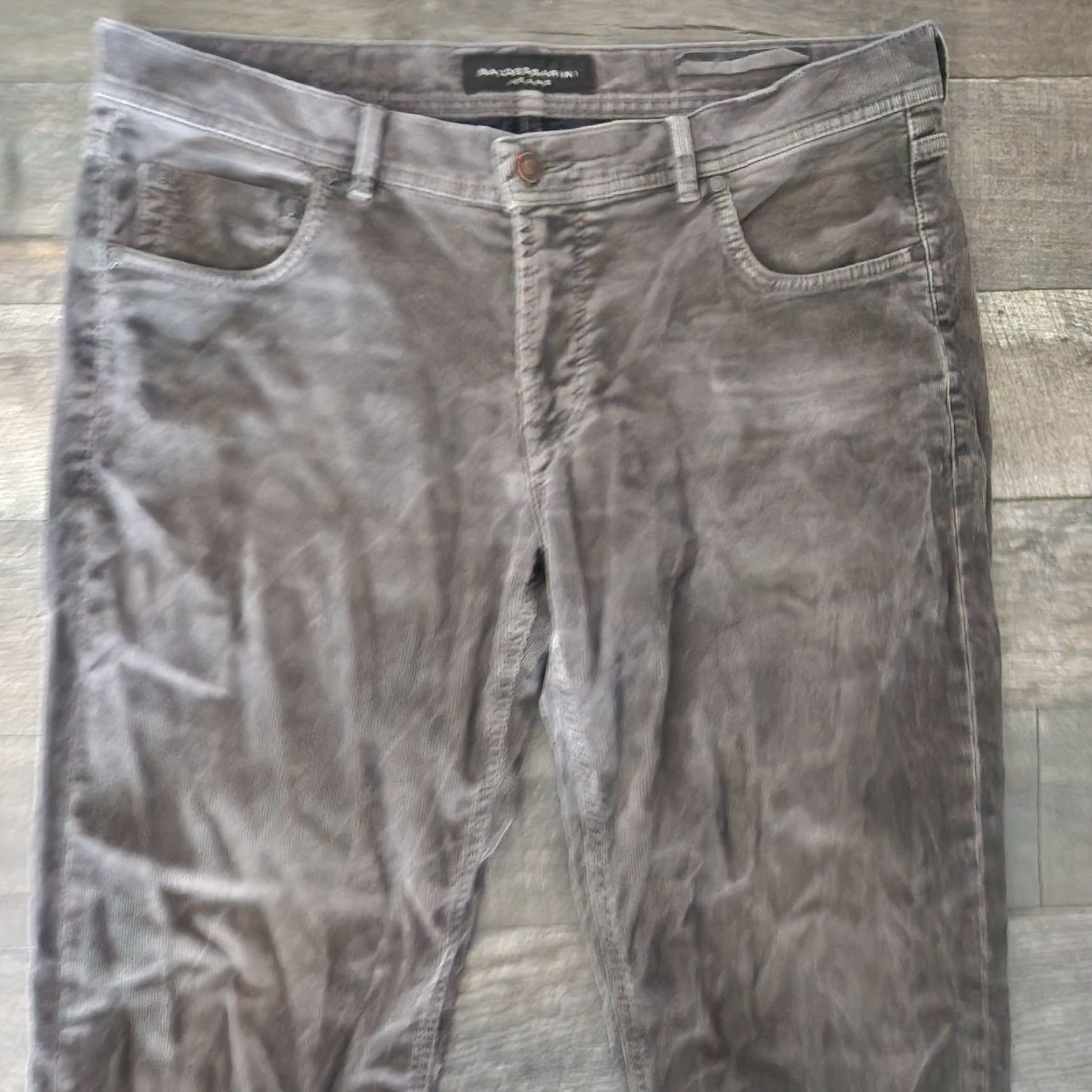 Vintage BALDESSARINI Jack Corduroy Pants Mens 38x34 Gray Regular Fit Flat Front Casual Jeans Size US 38 / EU 54 - 3 Thumbnail