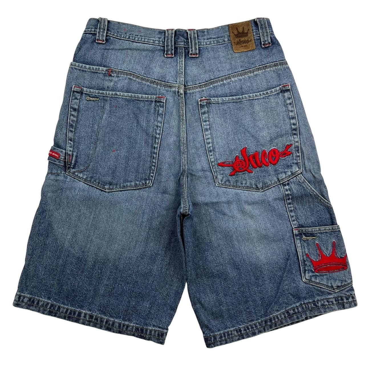 JNCO Vintage Jnco Red Crown Denim Shorts / Jorts - Waist: 34” Size US 34 / EU 50 - 1 Thumbnail