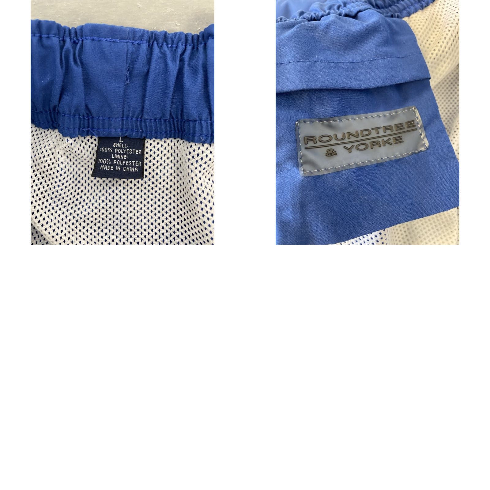 Roundtree & Yorke Roundtree & Yorke Swim Trunks Shorts Mens L Blue Pockets Drawstring /127-10 Size US 33 - 8 Thumbnail
