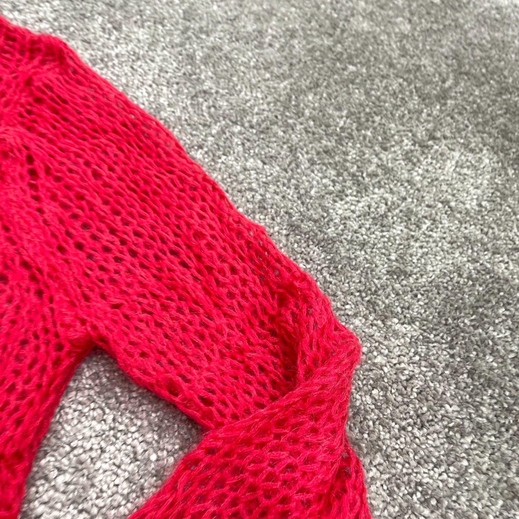 Vintage Aerie Sweater Women M Red Open-Knit Crochet Pullover Long Sleeve Round Neck Knit Size M / US 6-8 / IT 42-44 - 5 Thumbnail