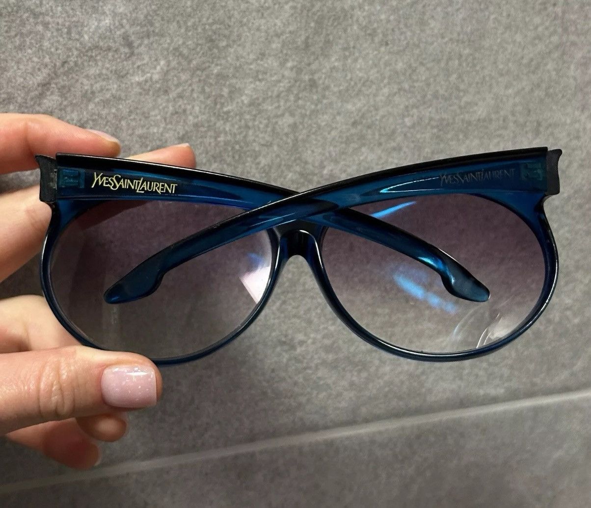 Vintage × Yves Saint Laurent Yves Saint Laurent Big Cat Eye Round Plastic Sunglasses Size ONE SIZE - 4 Thumbnail