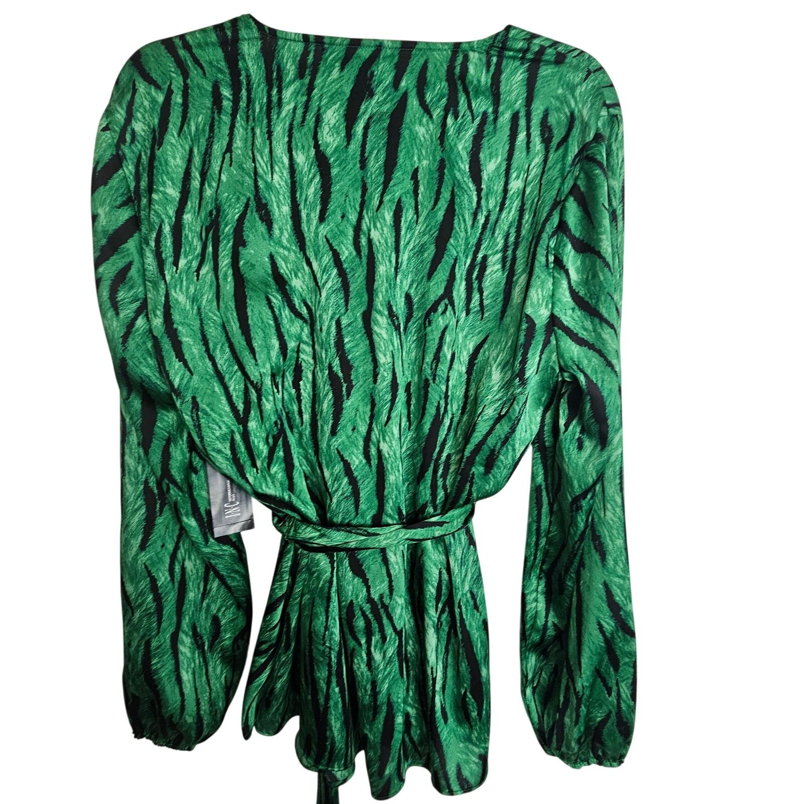 CNCPTS INC International Concepts Womens Blouse Zebra Satin Wrap Size XL / US 12-14 / IT 48-50 - 9 Thumbnail