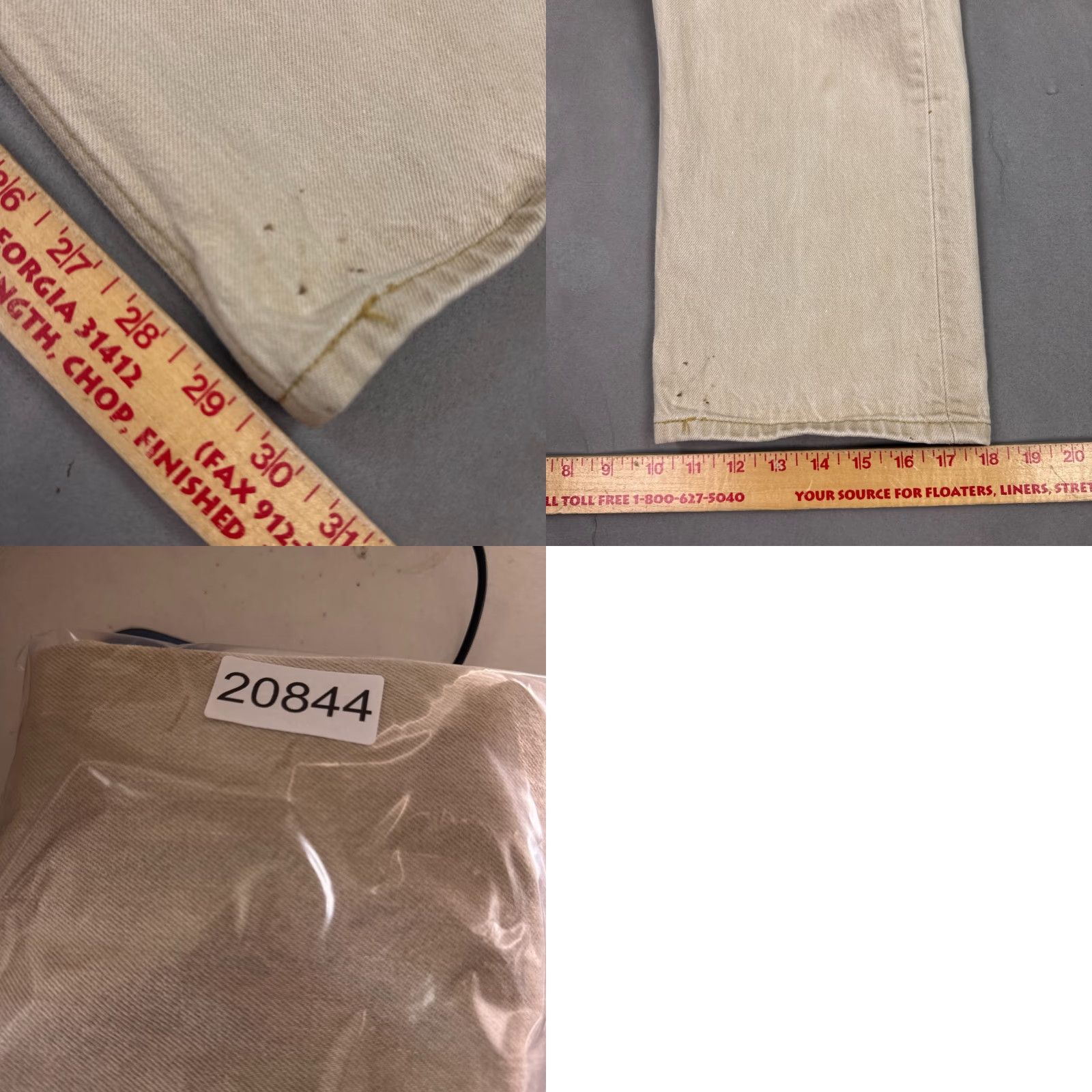 Levi's Levi's 501 Jeans Mens 36x34 Beige Denim Pants Button Fly Work Chore Jeans Size US 36 / EU 52 - 11 Thumbnail