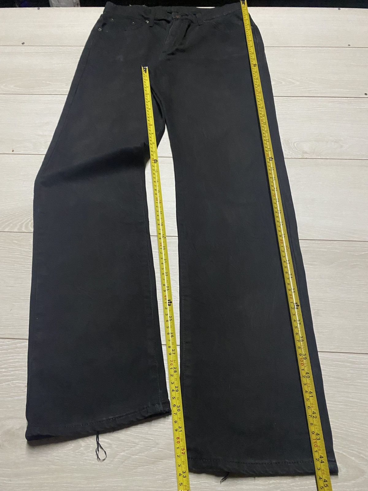 Edwin Vintage Edwin 403 W Flex Black Denim Distressed Loose Jeans Size US 31 - 12 Thumbnail