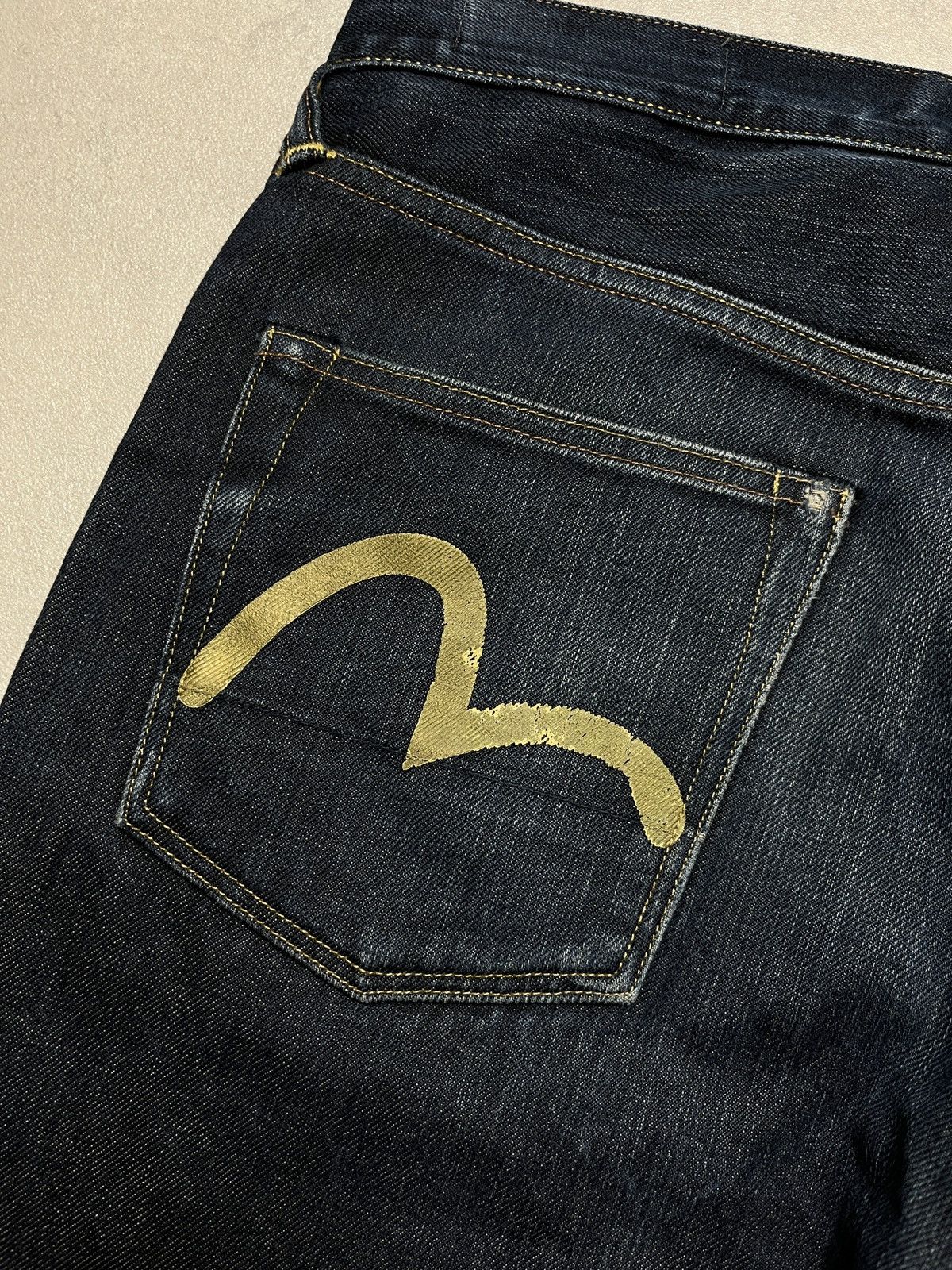 Evisu Evisu Painted Khaki Seagull Selvedge Denim Jeans Size US 30 / EU 46 - 3 Thumbnail