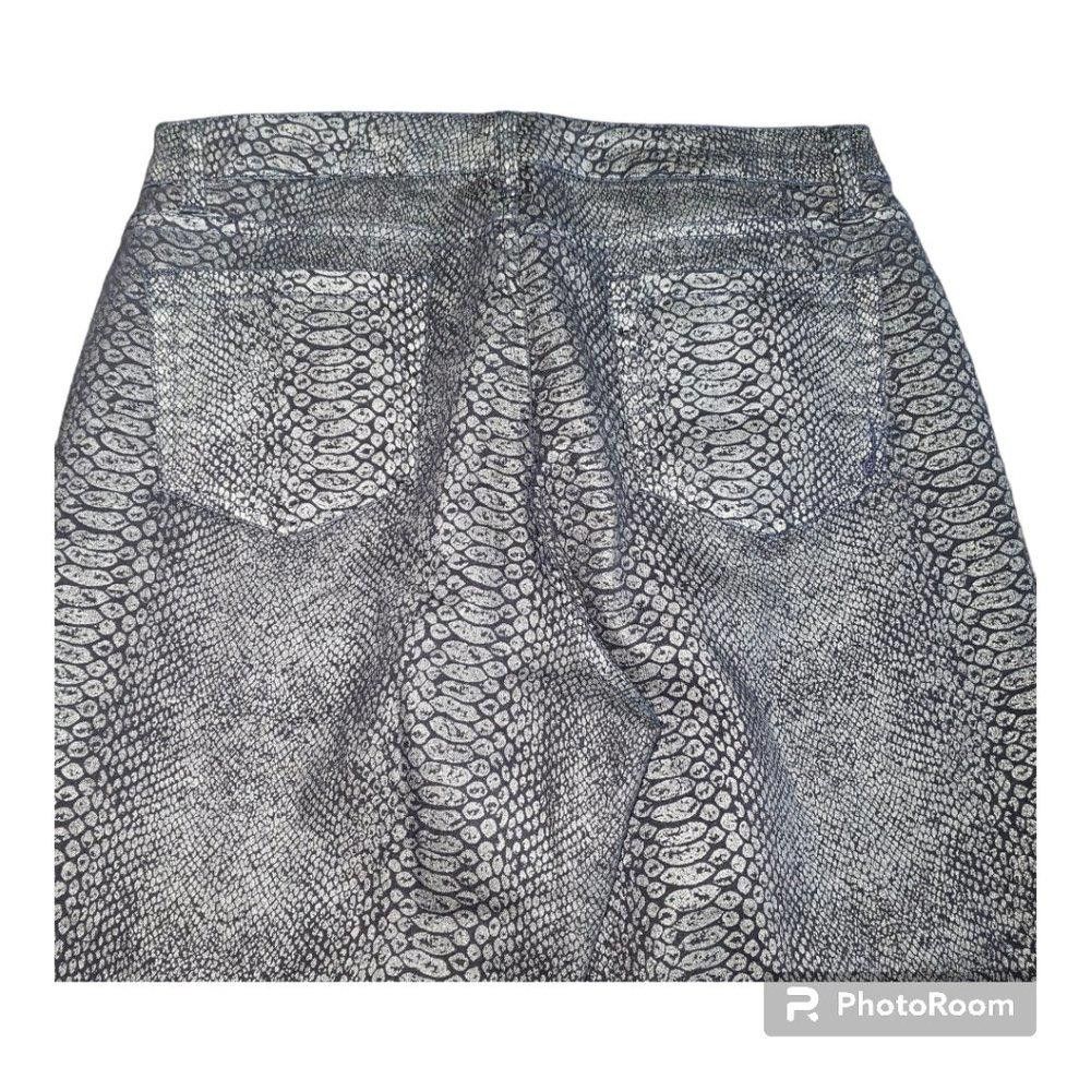 Jones New York CT684 Jones New York Silver & Blue Snake Print Pant 14 Size 36" / US 14 / IT 50 - 4 Thumbnail