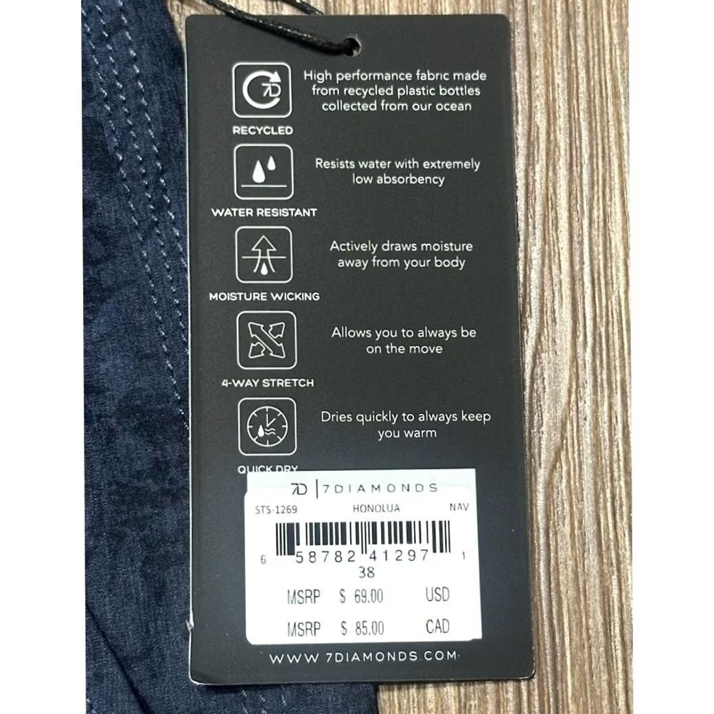 Vintage 7 Diamonds Honolua Performance Hybrid Shorts Blue Palms Men's Sz 38 Size US 38 / EU 54 - 3 Thumbnail